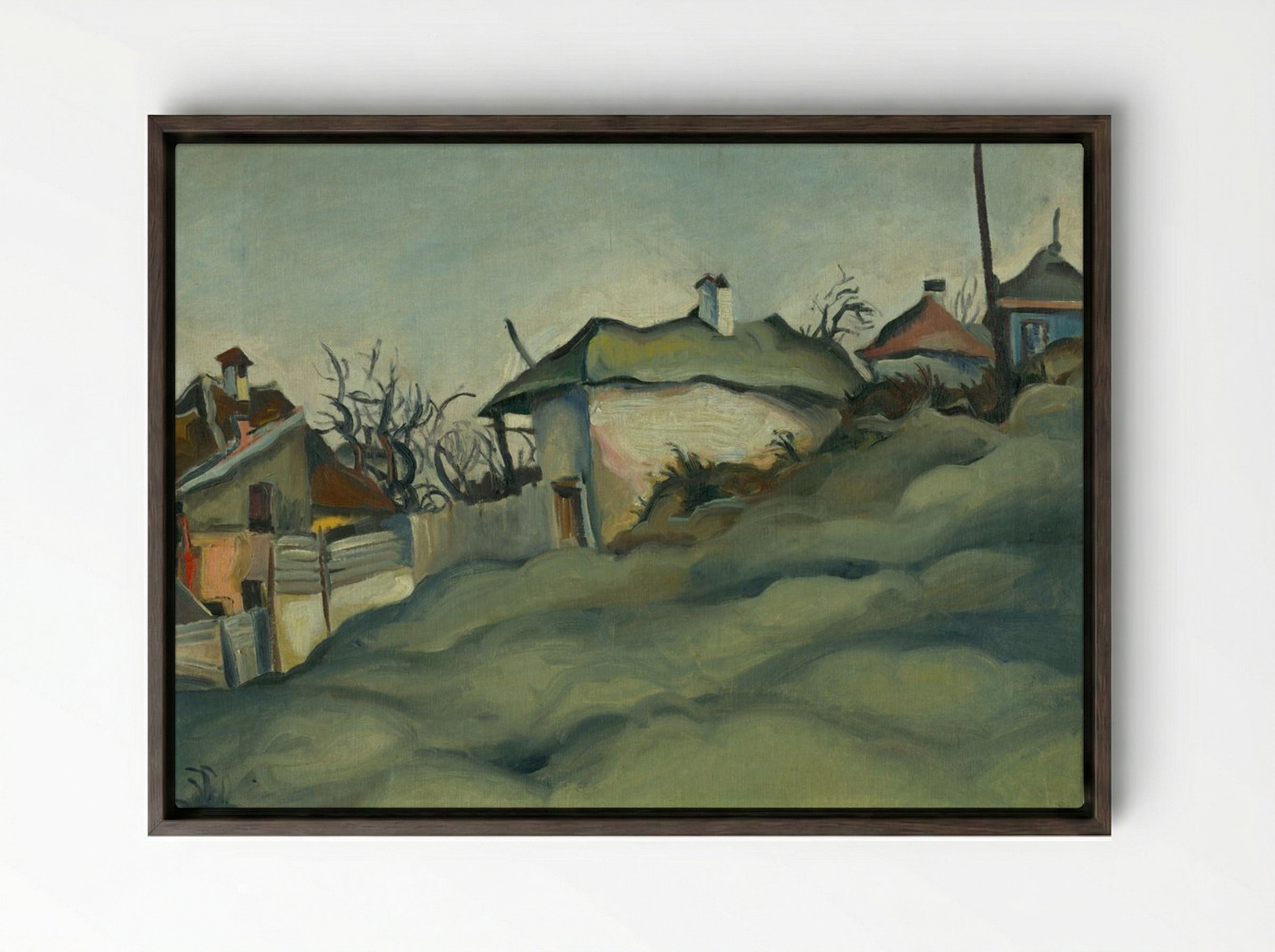 Periphery of Kosice - Konstantin Bauer - Framed Canvas Dark Wood