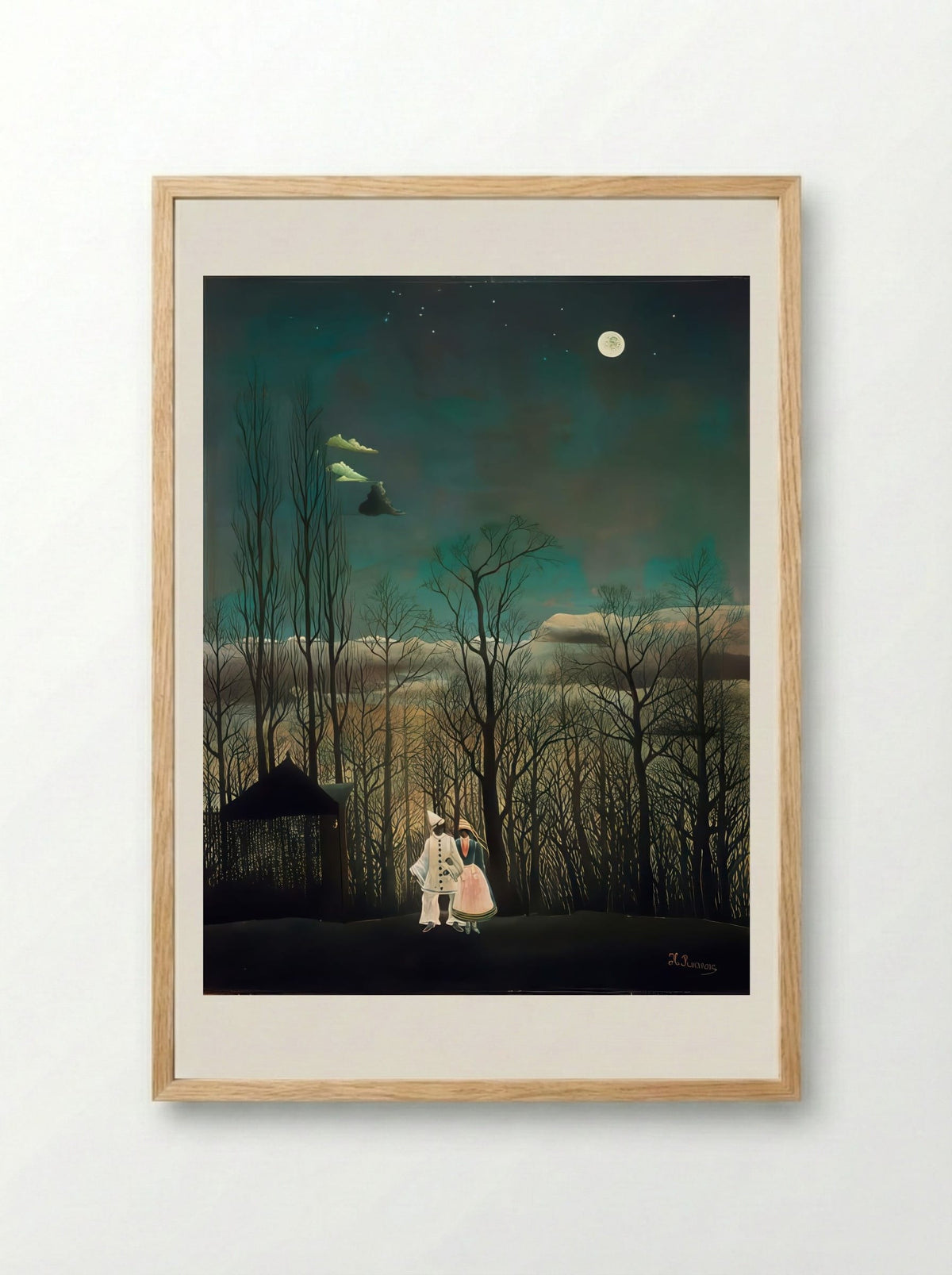 Carnival Evening by Henri Rousseau – Surreal Forest Landscape Art Print - Framed Print Wood