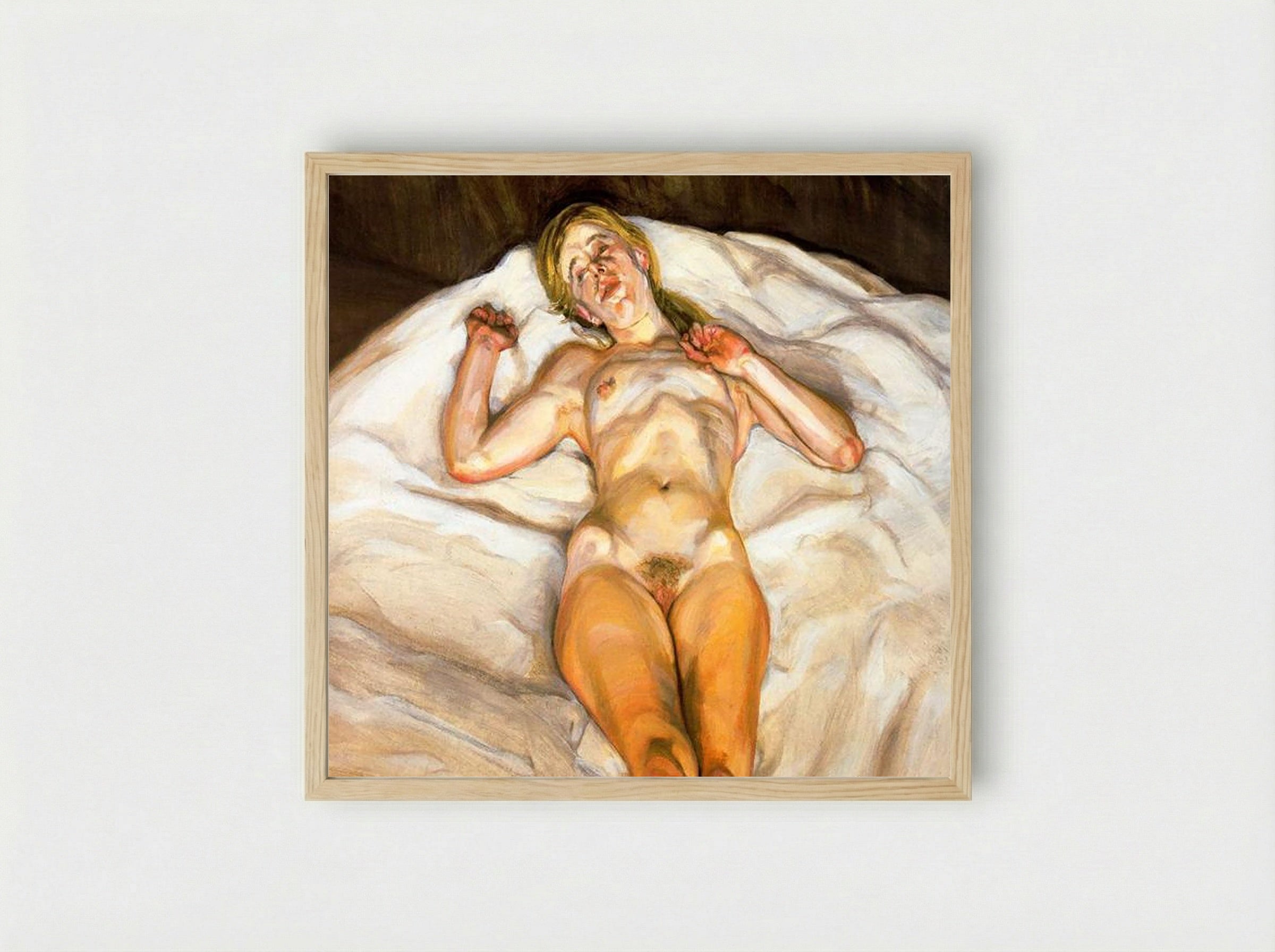 Naked Girl - Lucian Freud - Framed Print Wood