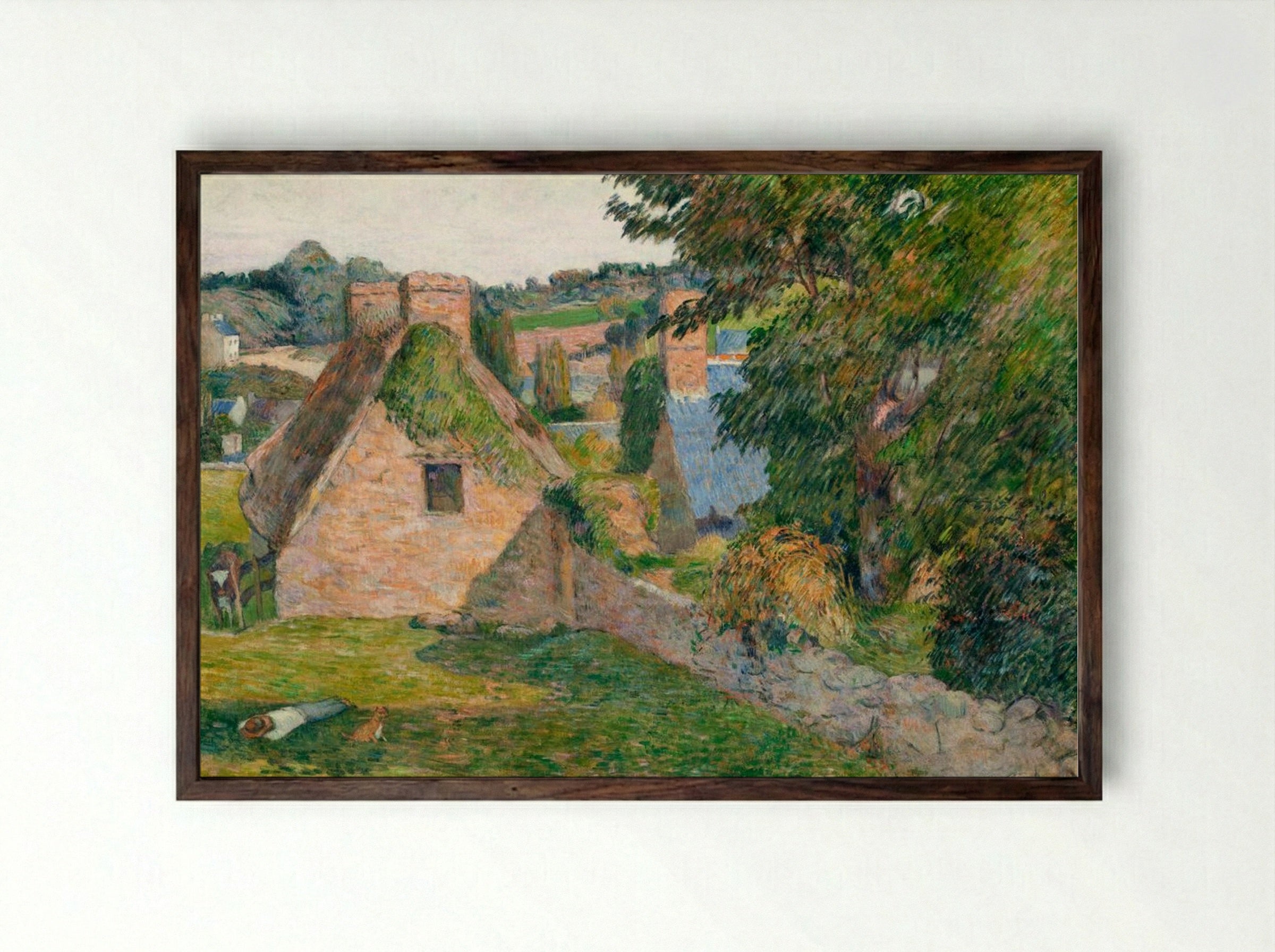 The Field of Derout-Lollichon - Paul Gauguin - Framed Print Dark Wood