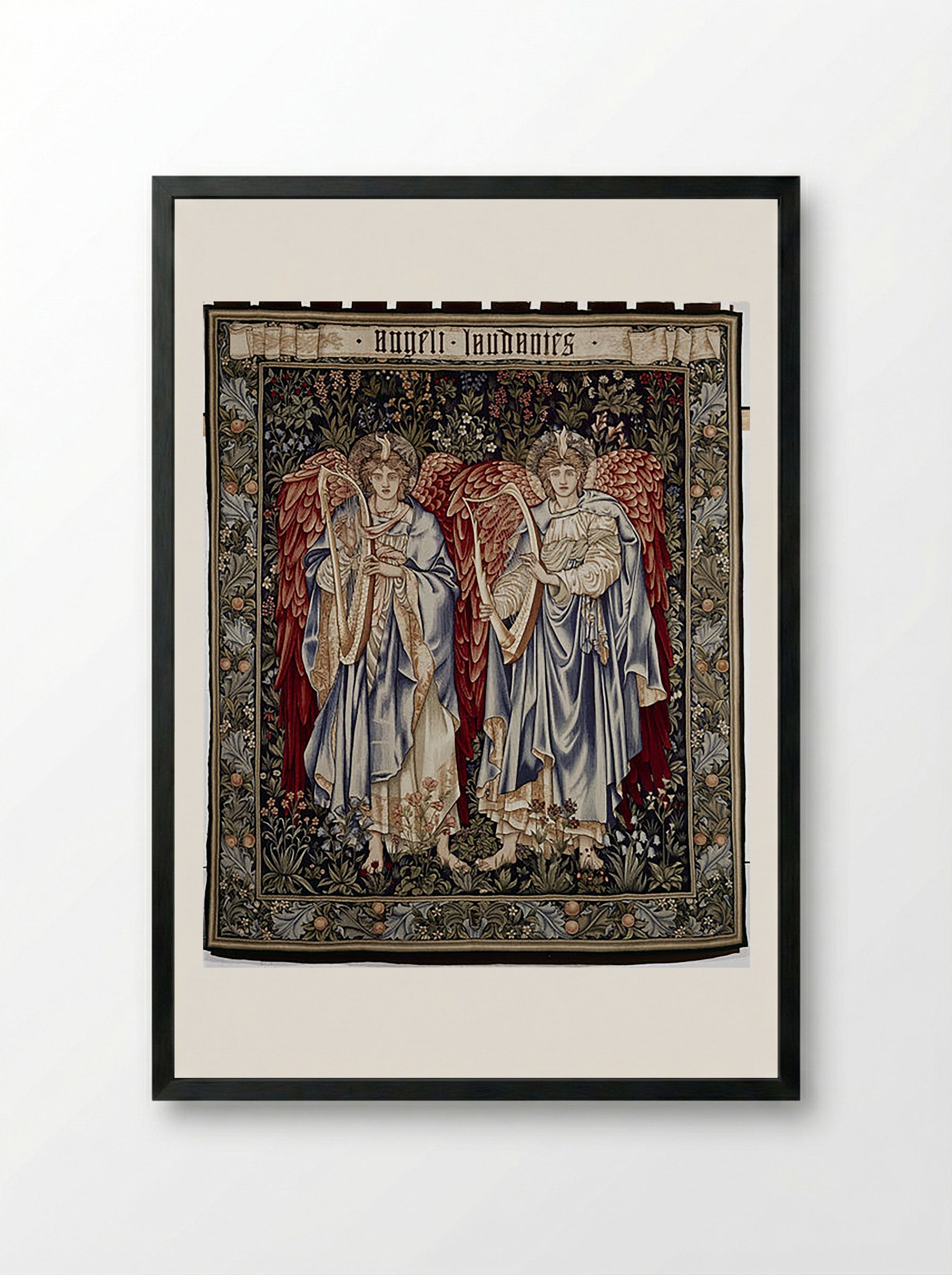 Angeli Laudantes - William Morris - Framed Print Black
