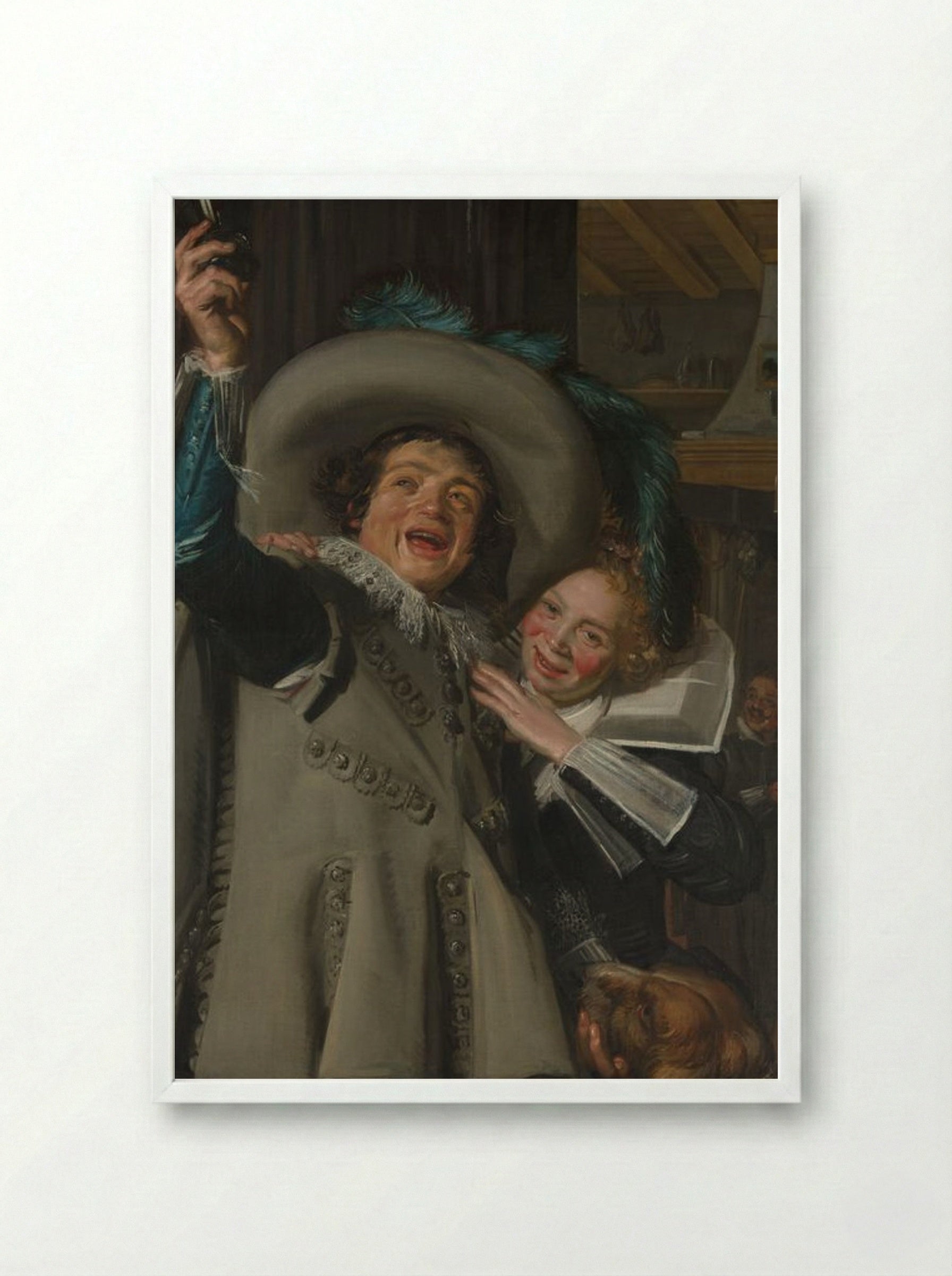 Young Man and Woman in an Inn ('Yonker Ramp and his Sweetheart') - Frans Hals - Framed Print White