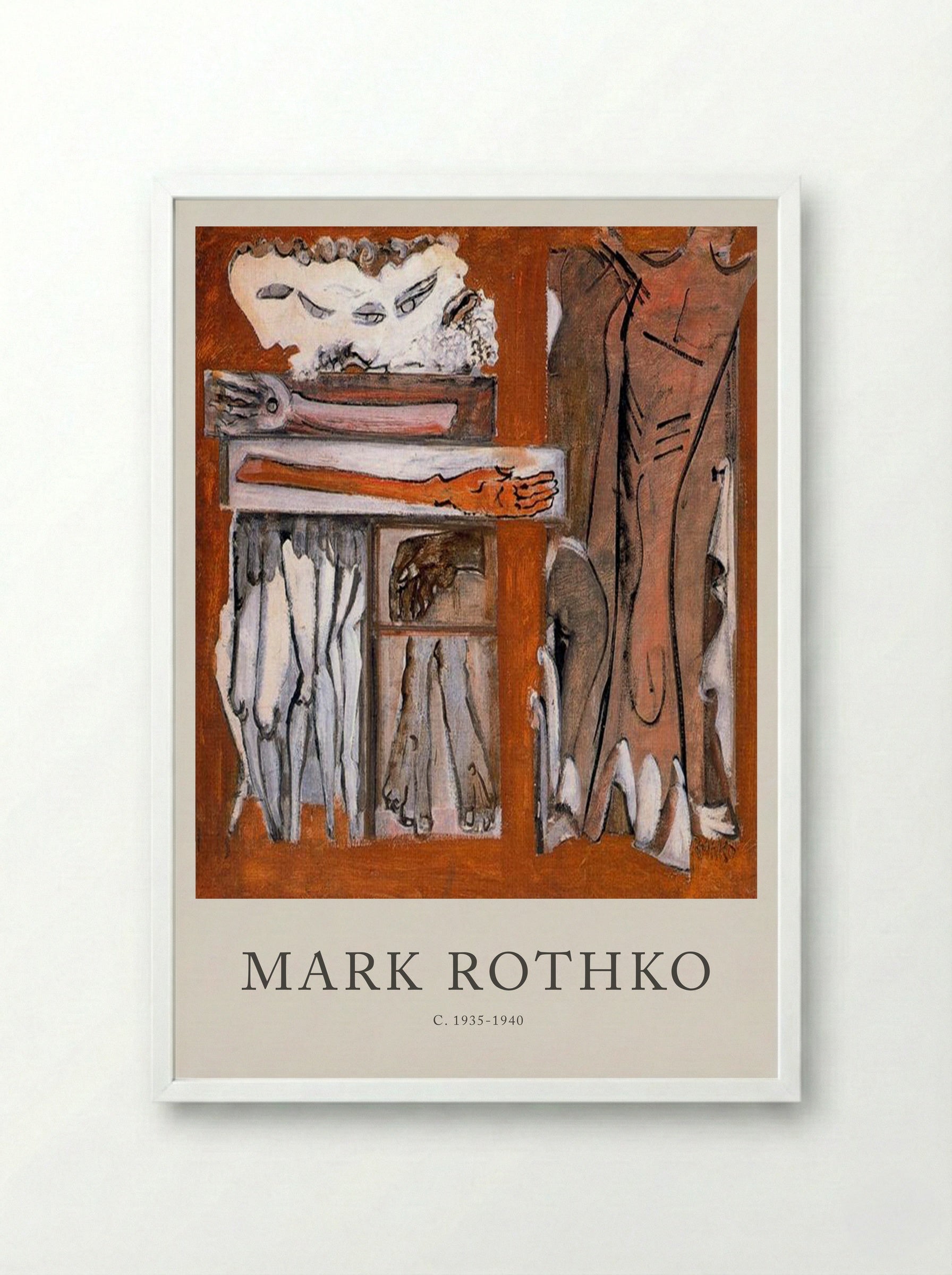 Untitled (Figurative Composition) - Mark Rothko - Framed Print White