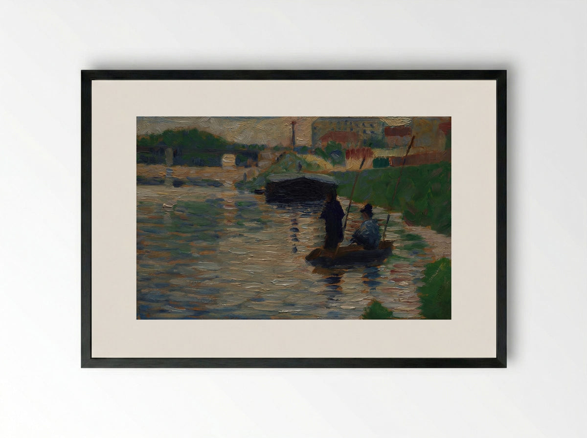 View of the Seine - Georges Seurat - Framed Print Black
