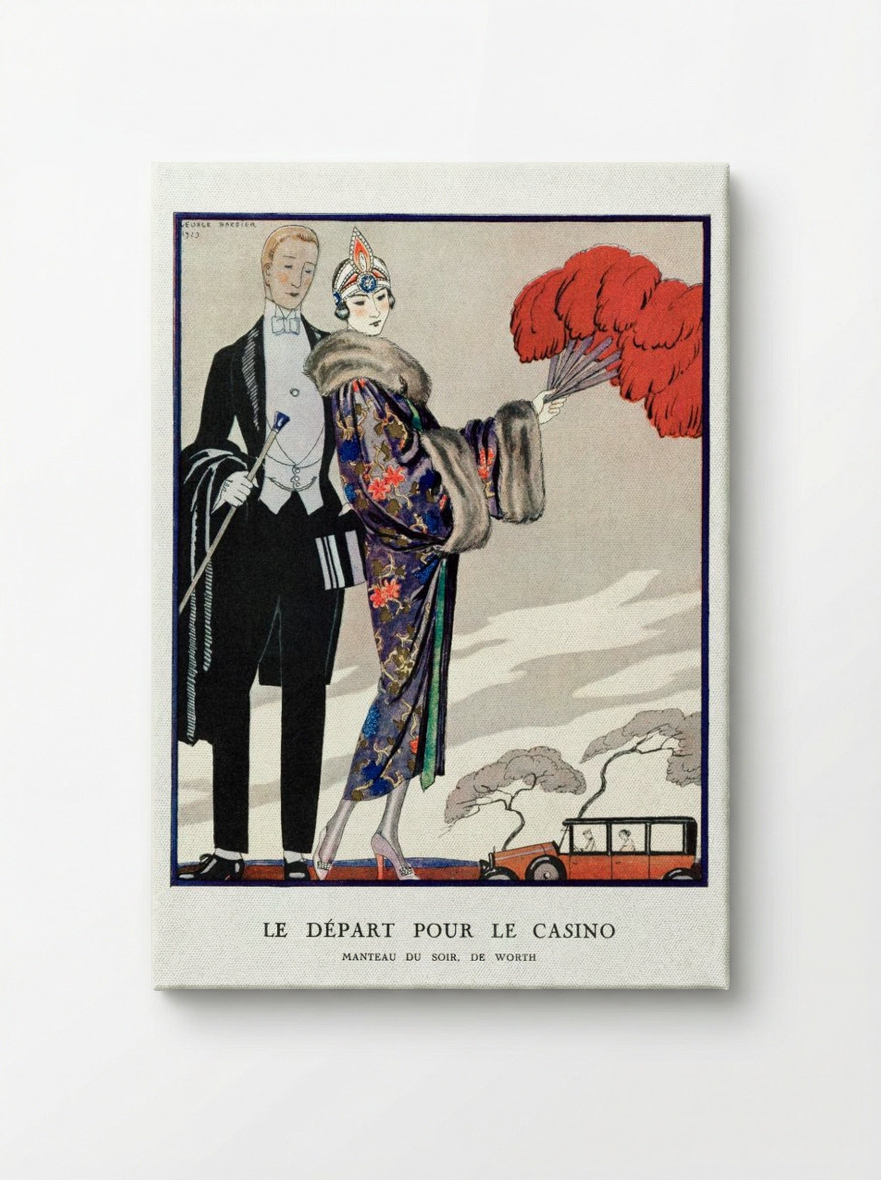 Le Départ pour le Casino, Manteau du Soir de Worth - George Barbier - Canvas
