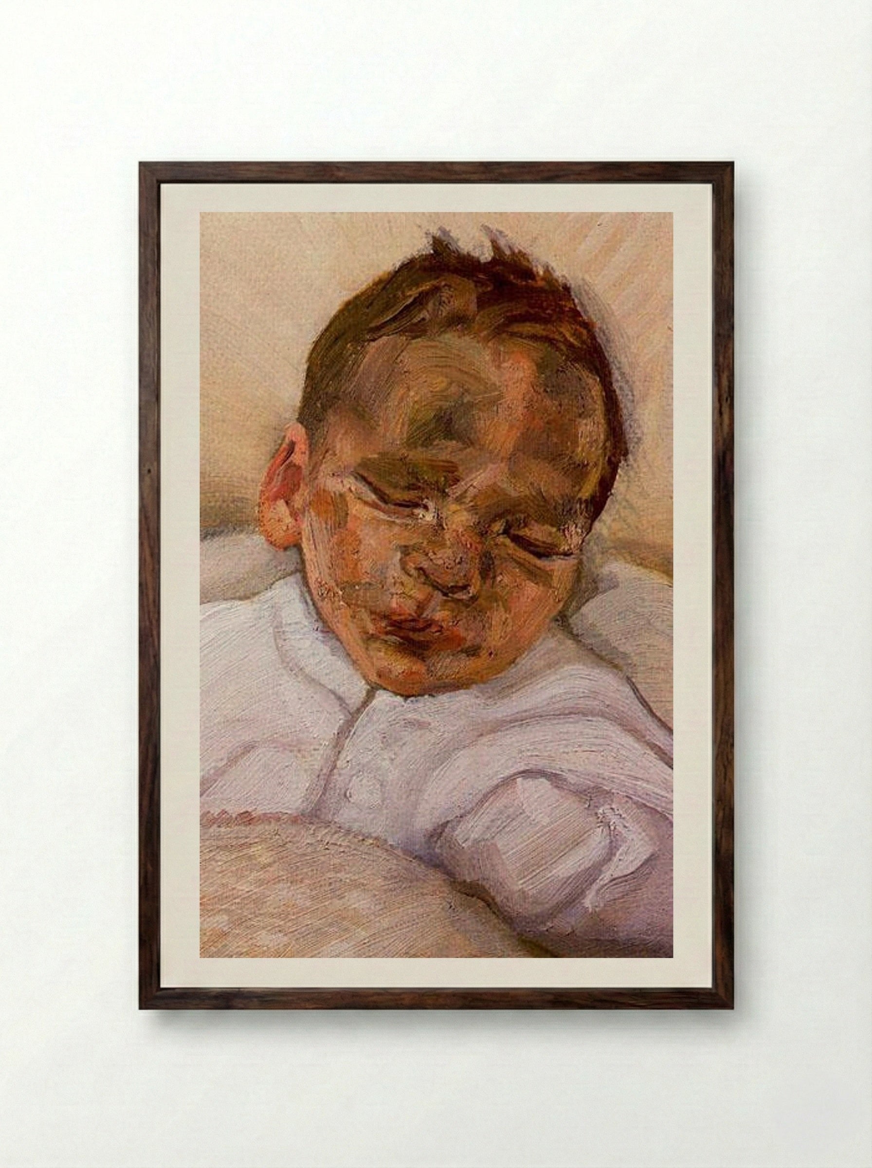 Fred (Lucian Freud) - Lucian Freud - Framed Print Dark Wood