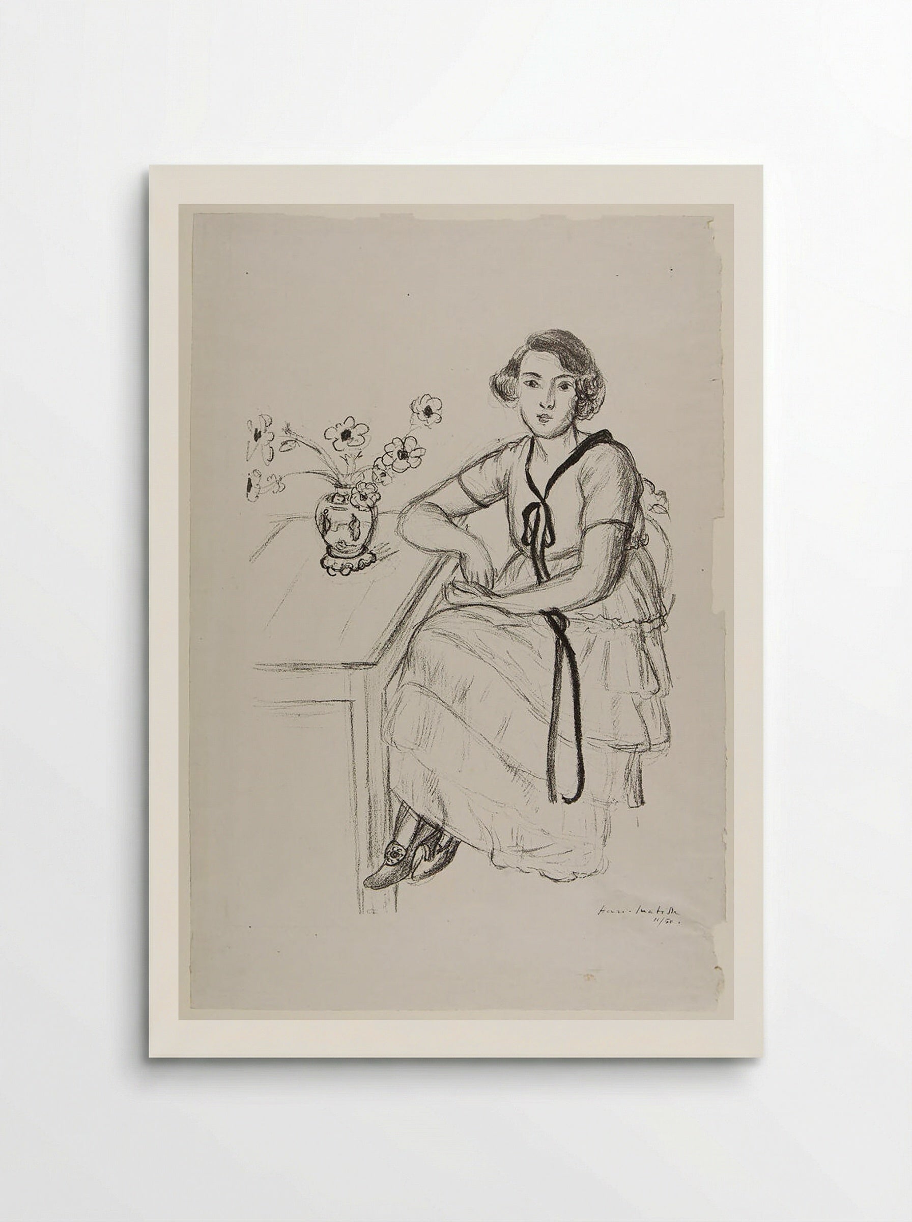 Woman Wearing a Ribbon - Henri Matisse - Poster