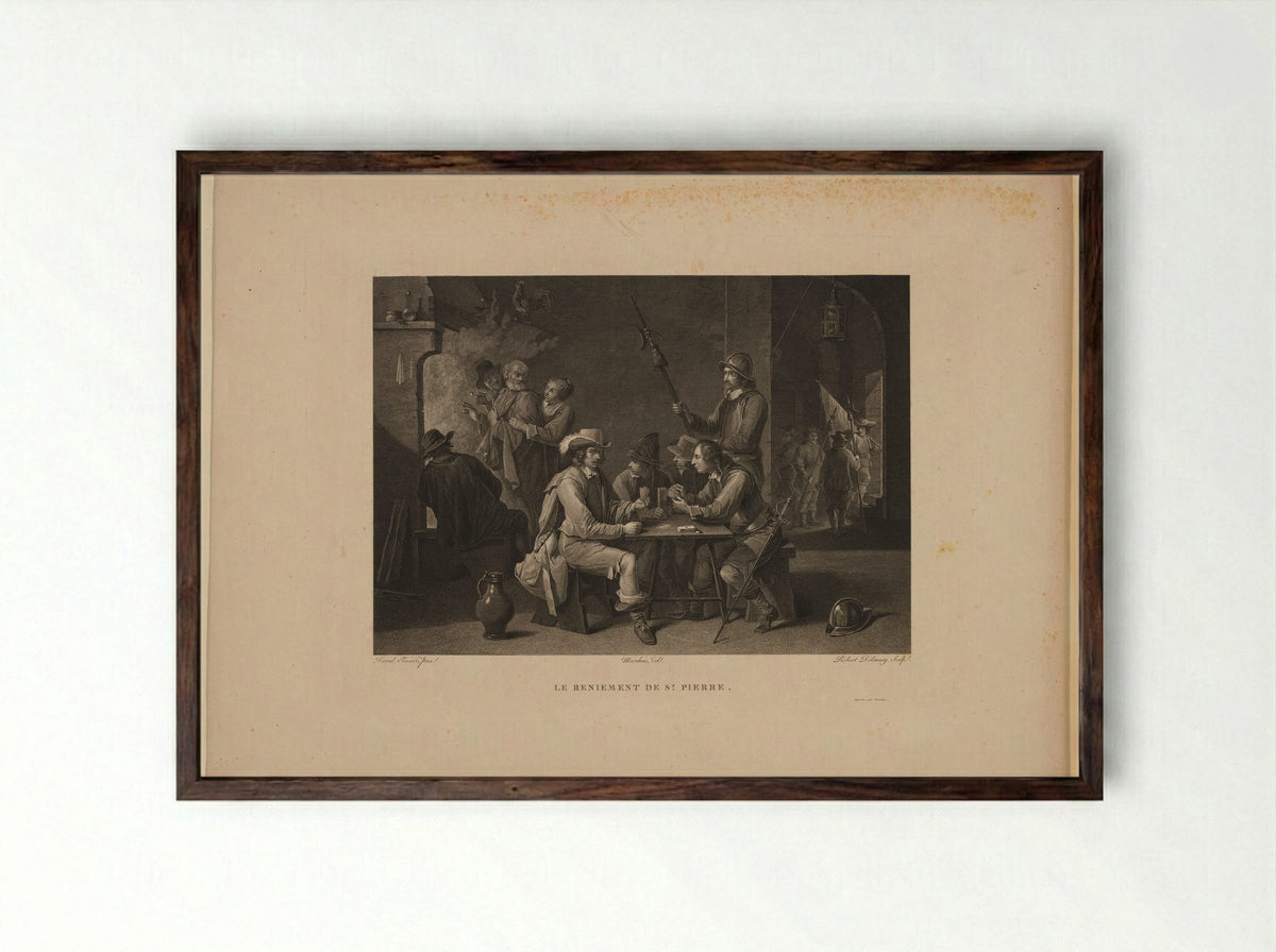 Saint Peter Denying Christ - Robert Delaunay - Framed Print Dark Wood