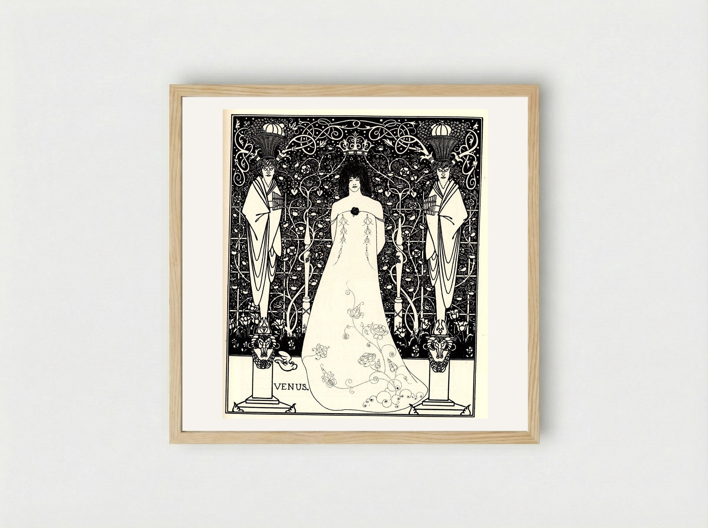 Frontispiece for 'Venus and Tannhäuser' - Aubrey Beardsley - Framed Print Wood