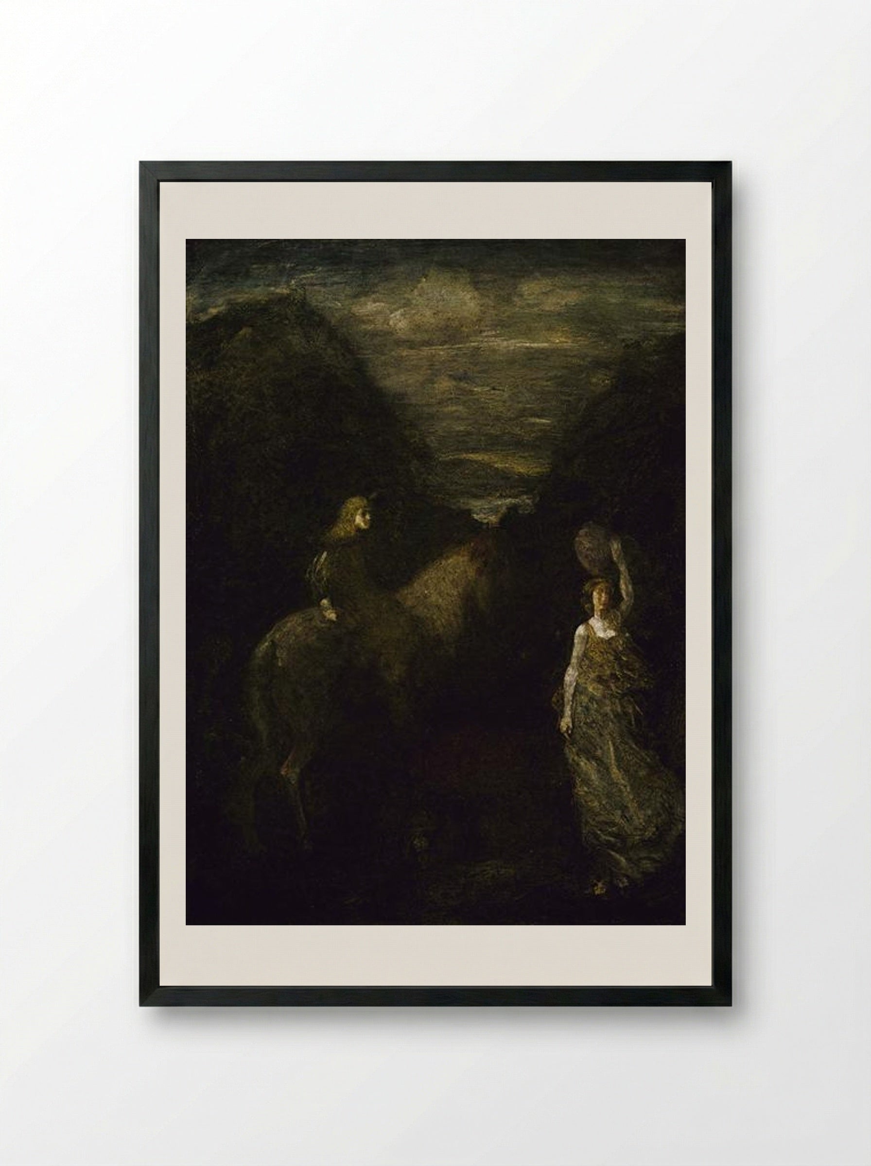 King Cophetua and the Beggar Maid - Albert Pinkham Ryder - Framed Print Black