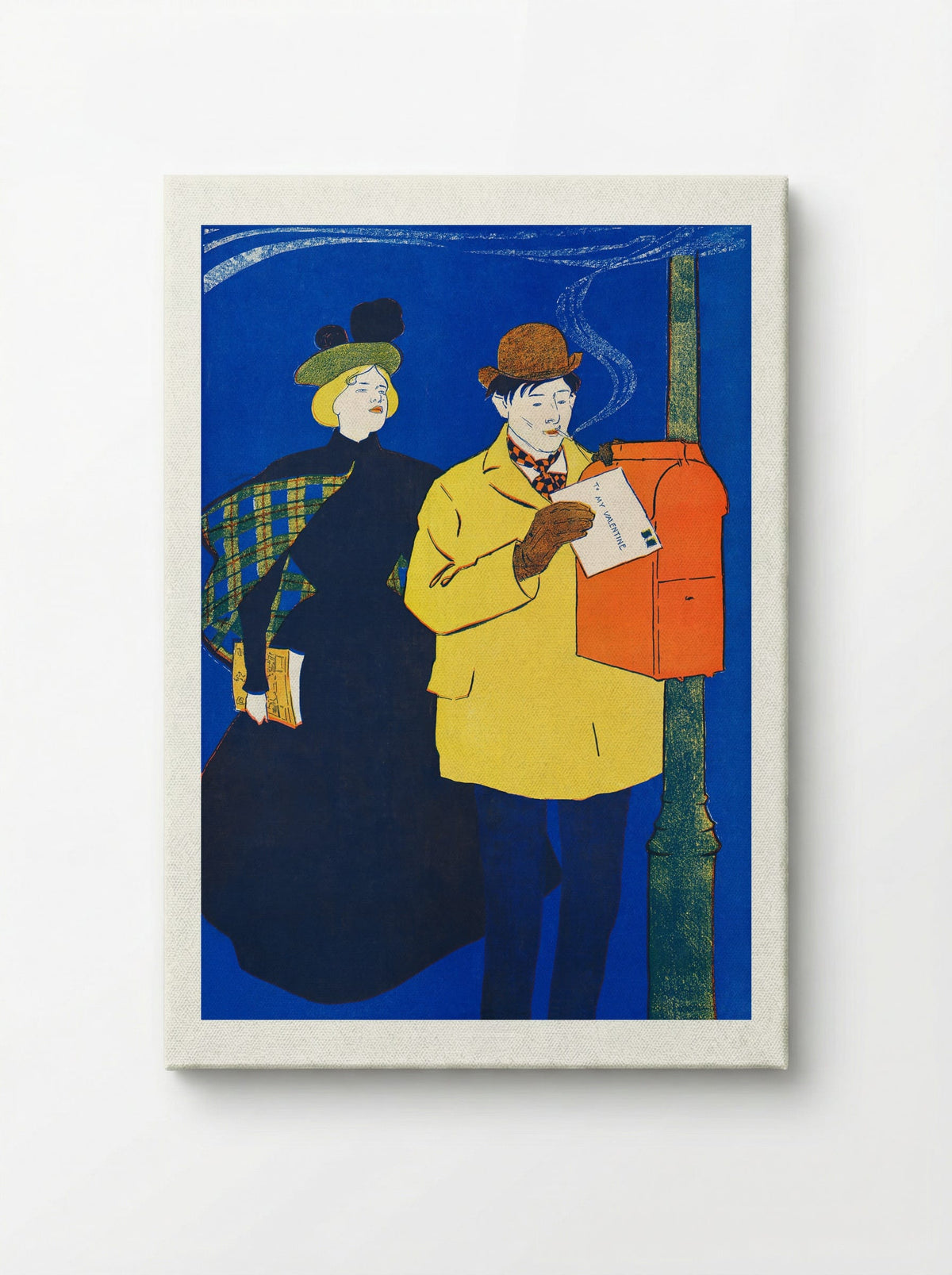 Man and Woman Sending Letter - Edward Penfield - Canvas