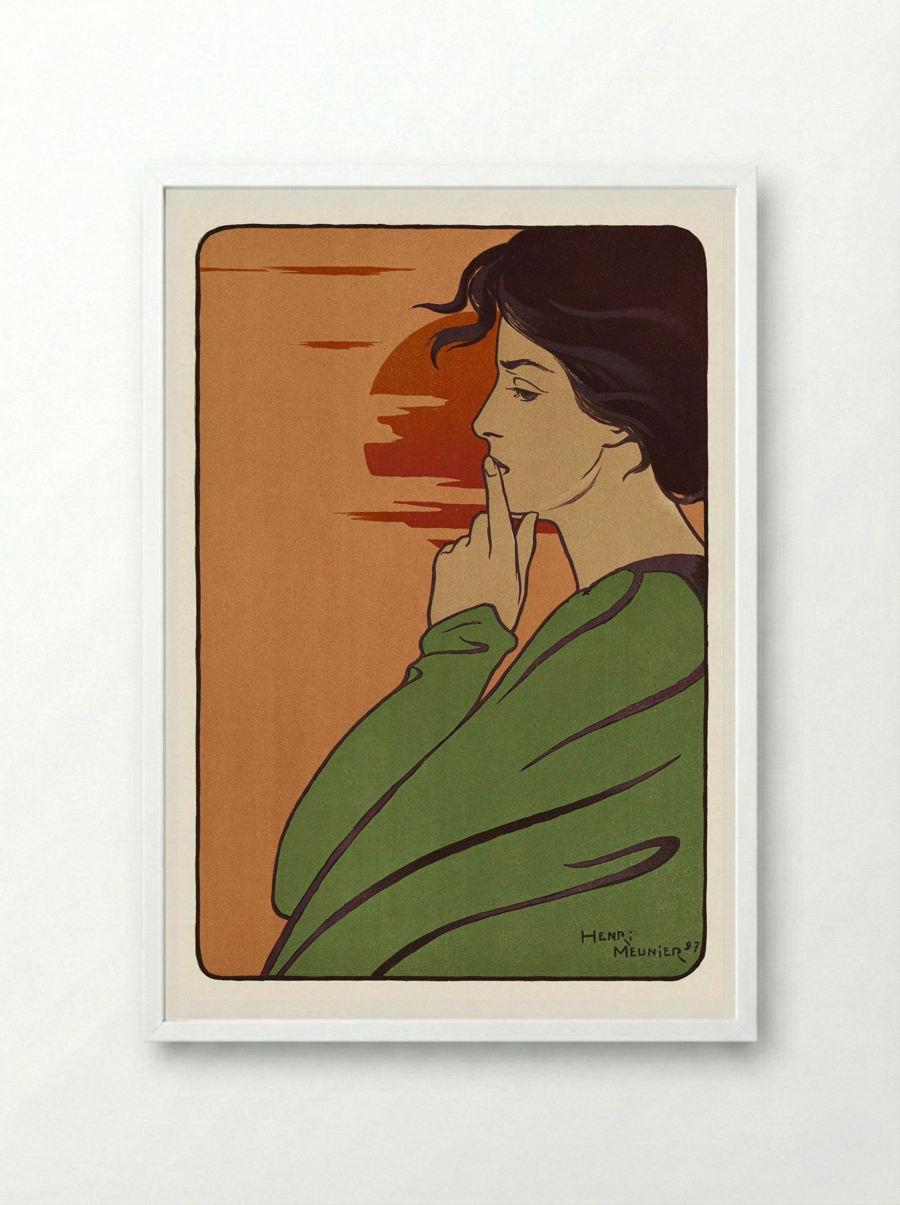 L'Heure du silence - Henri-Georges Meunier - Framed Print White