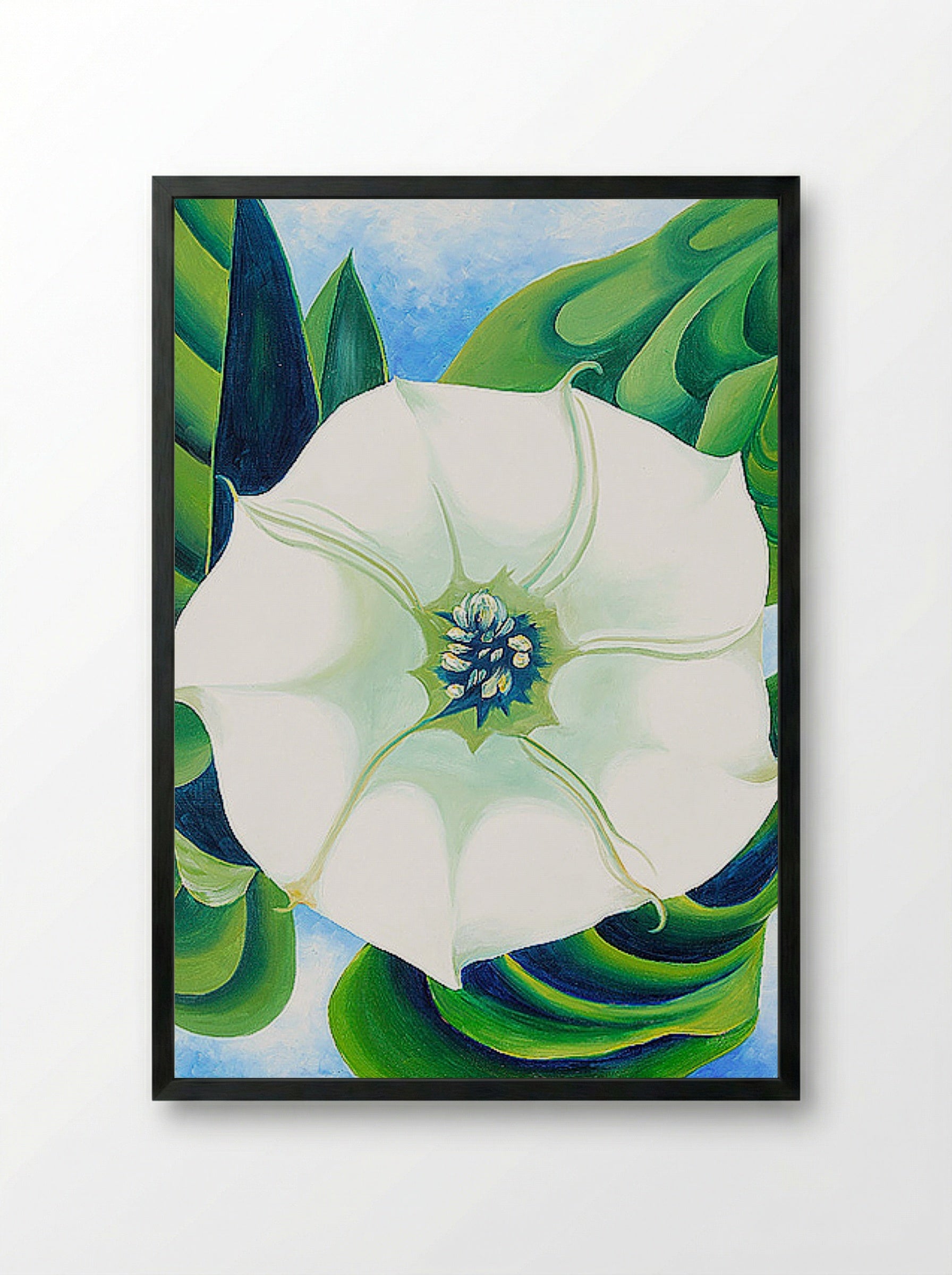 Jimson Weed, White Flower No. 1 - Georgia O'Keeffe - Framed Print Black