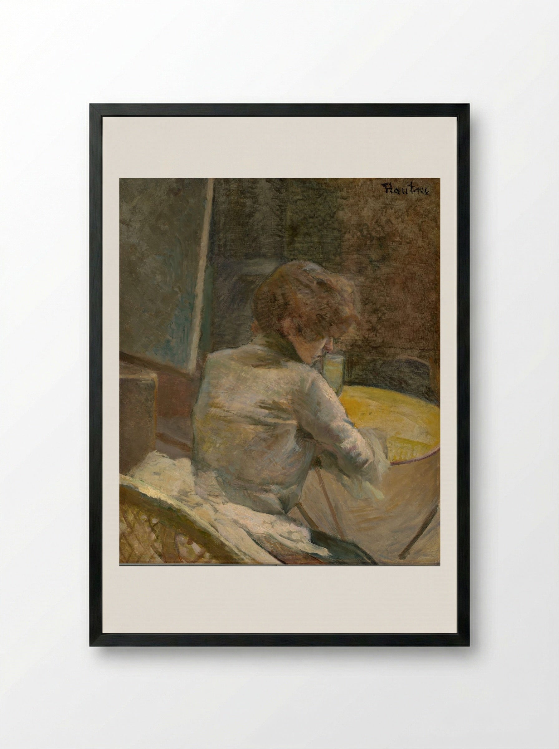 Waiting - Henri de Toulouse-Lautrec - Framed Print Black