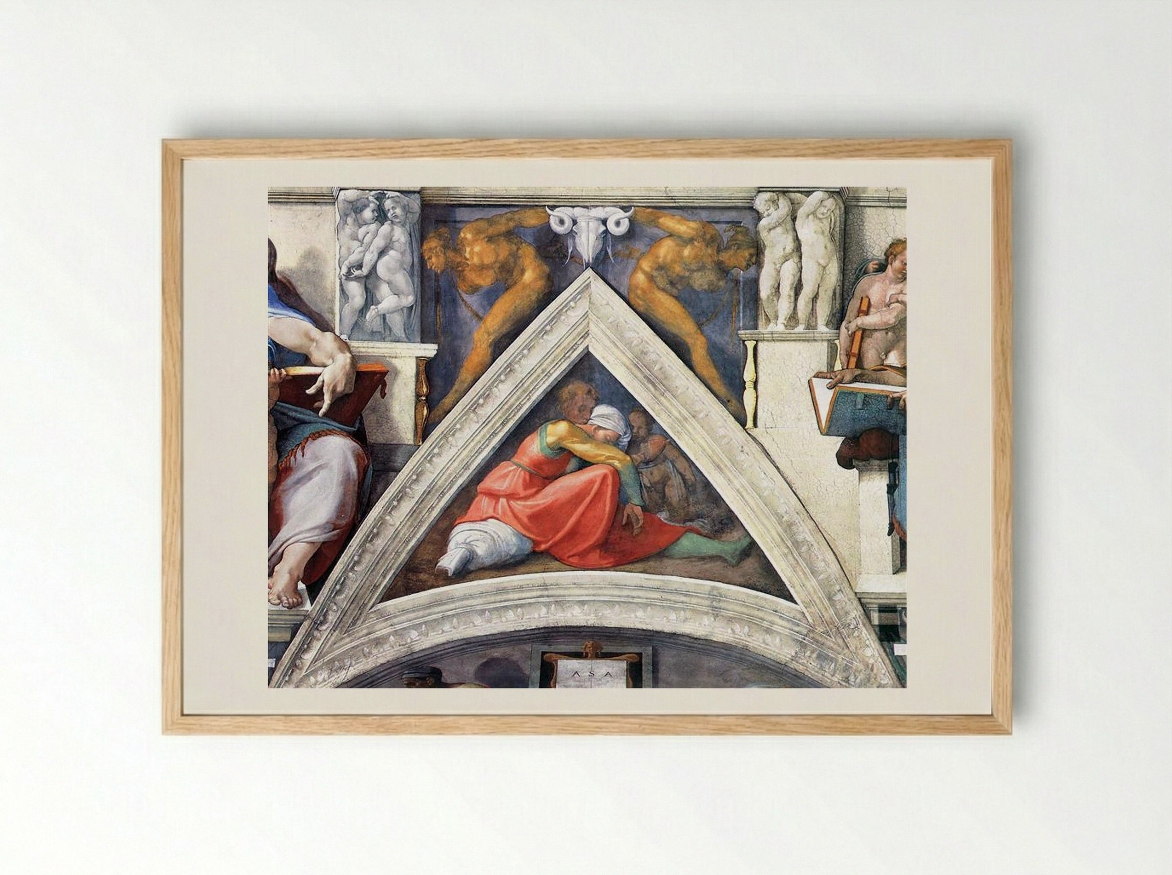 The Ancestors of Christ: Asa - Michelangelo - Framed Print Wood