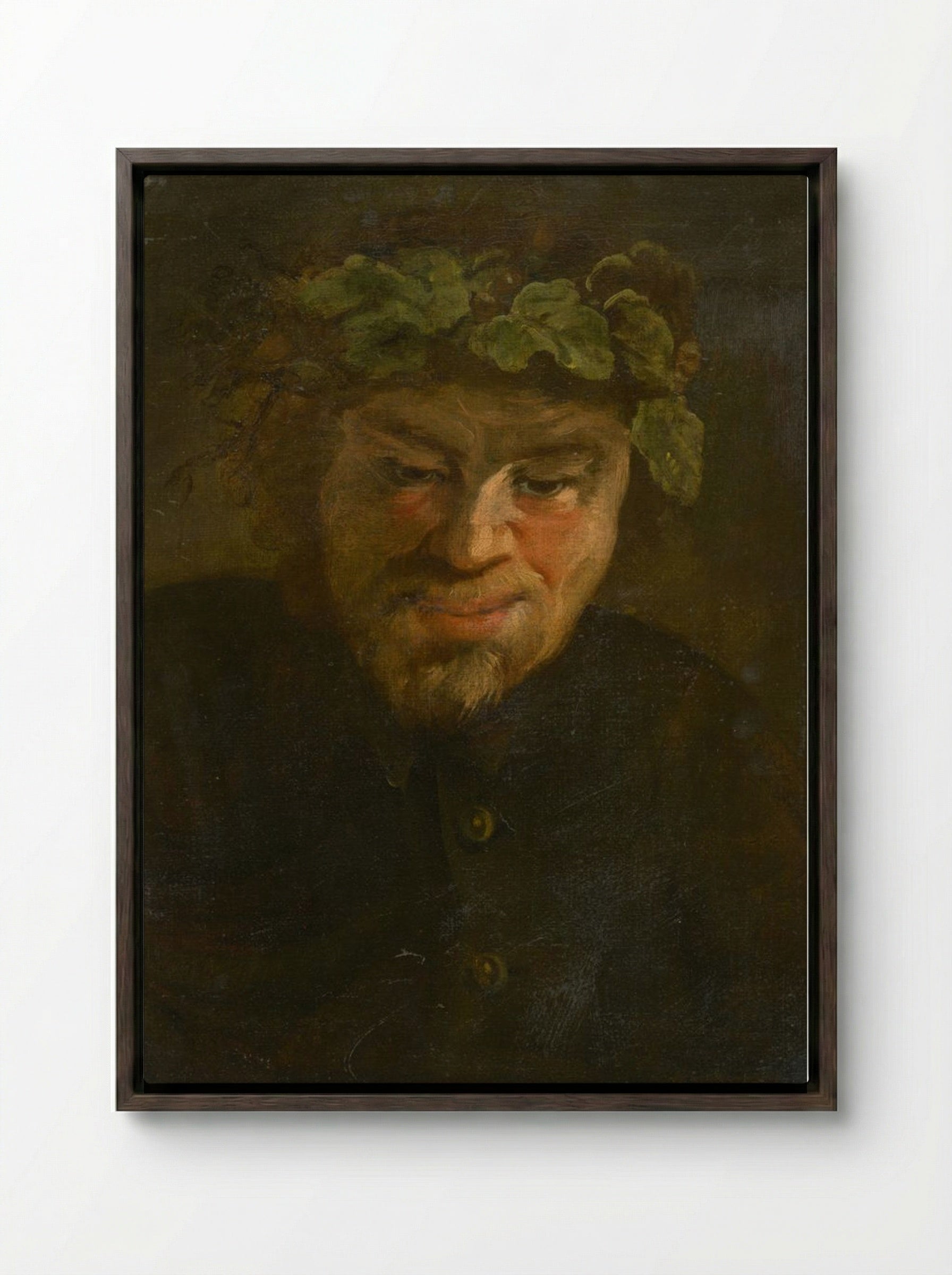 Bacchus - Peter Paul Rubens - Framed Canvas Dark Wood