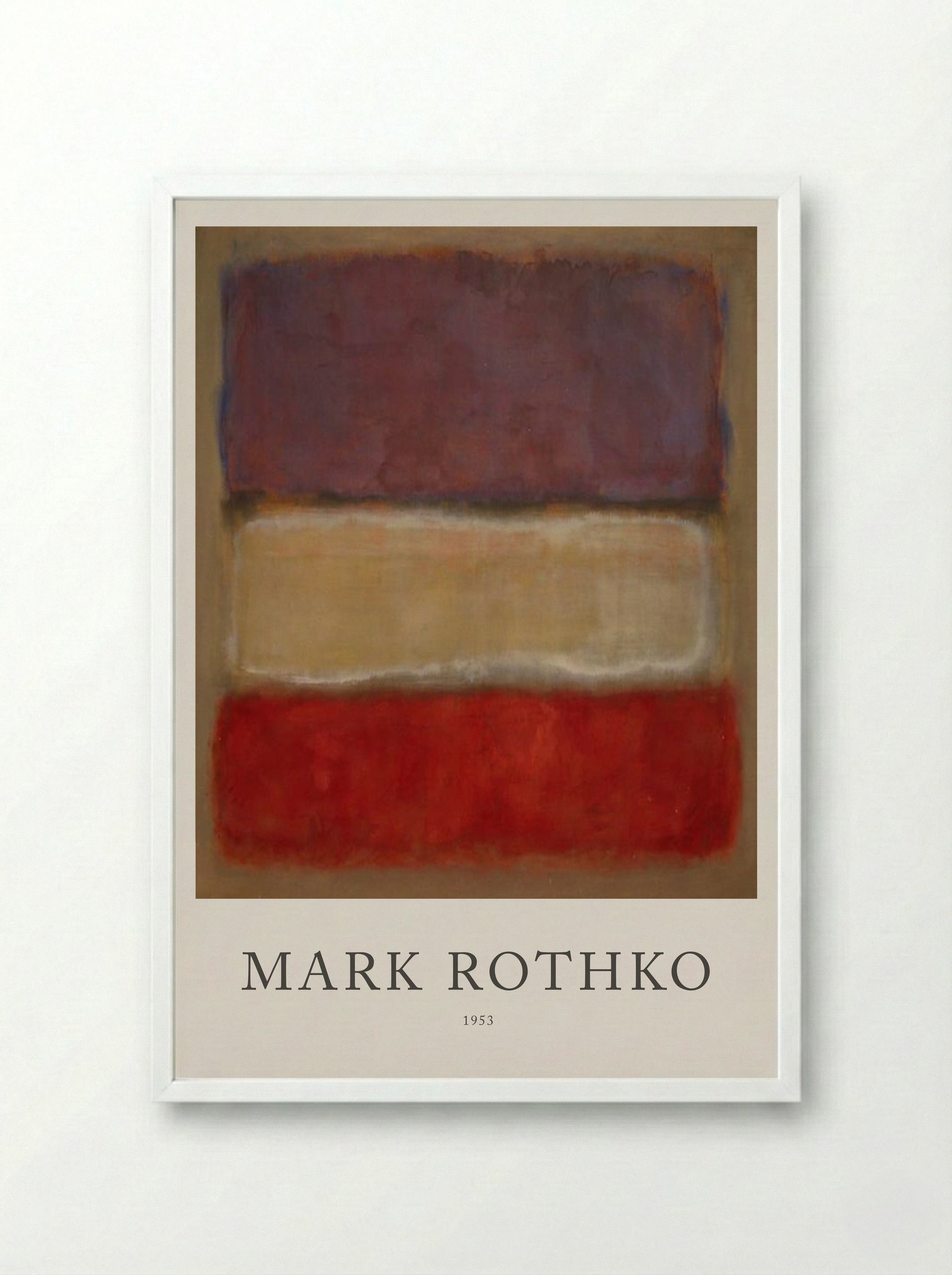 Untitled (Three Rectangles, Colour Field Painting) - Mark Rothko - Framed Print White