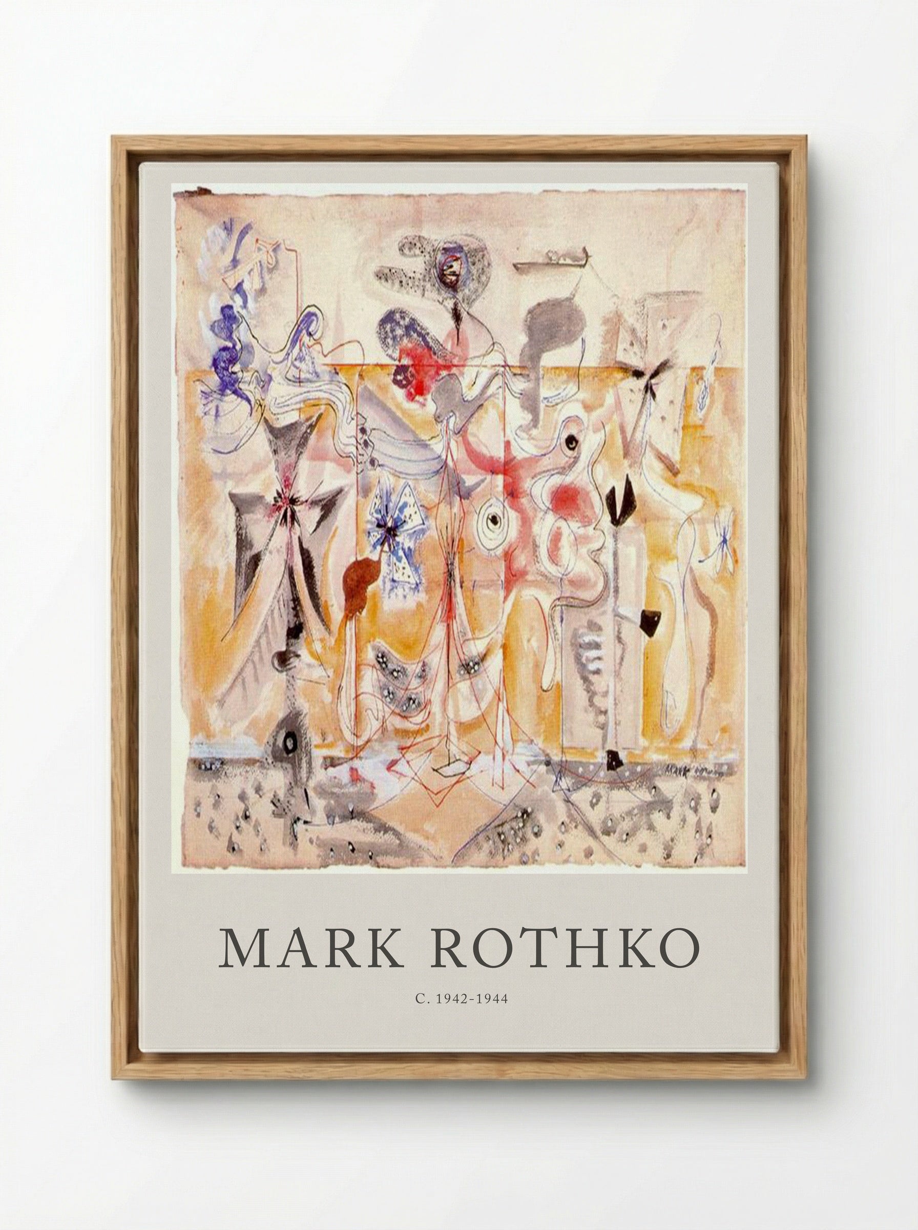 Untitled (Biomorphic Composition) - Mark Rothko - Framed Canvas Wood