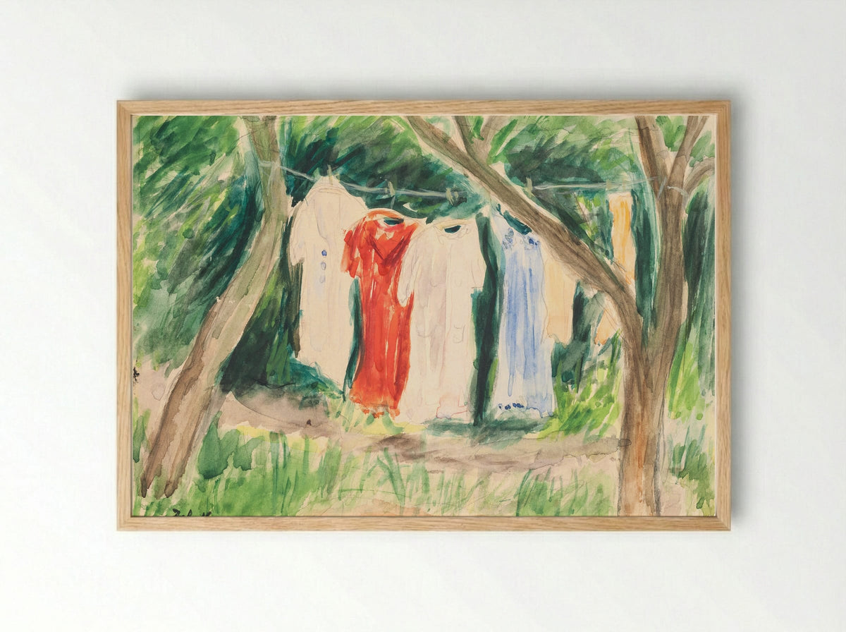 Drying Place in the Sun - John Christensen - Framed Print Wood