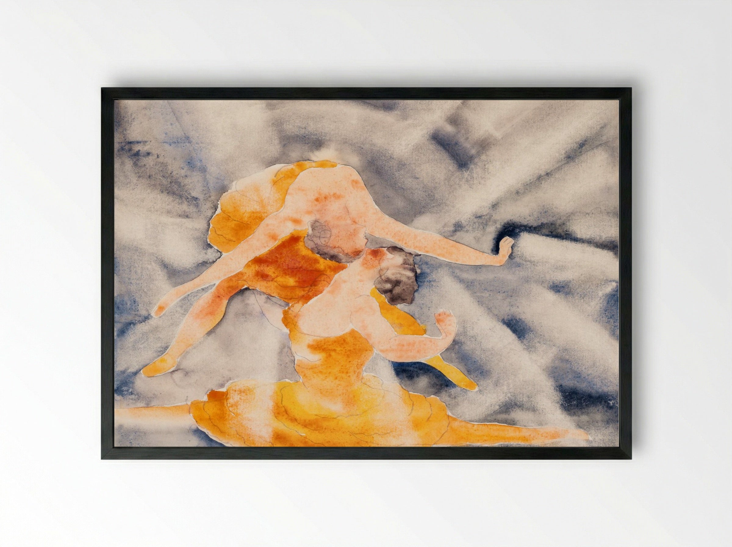 Two Women Acrobats - Charles Demuth - Framed Print Black
