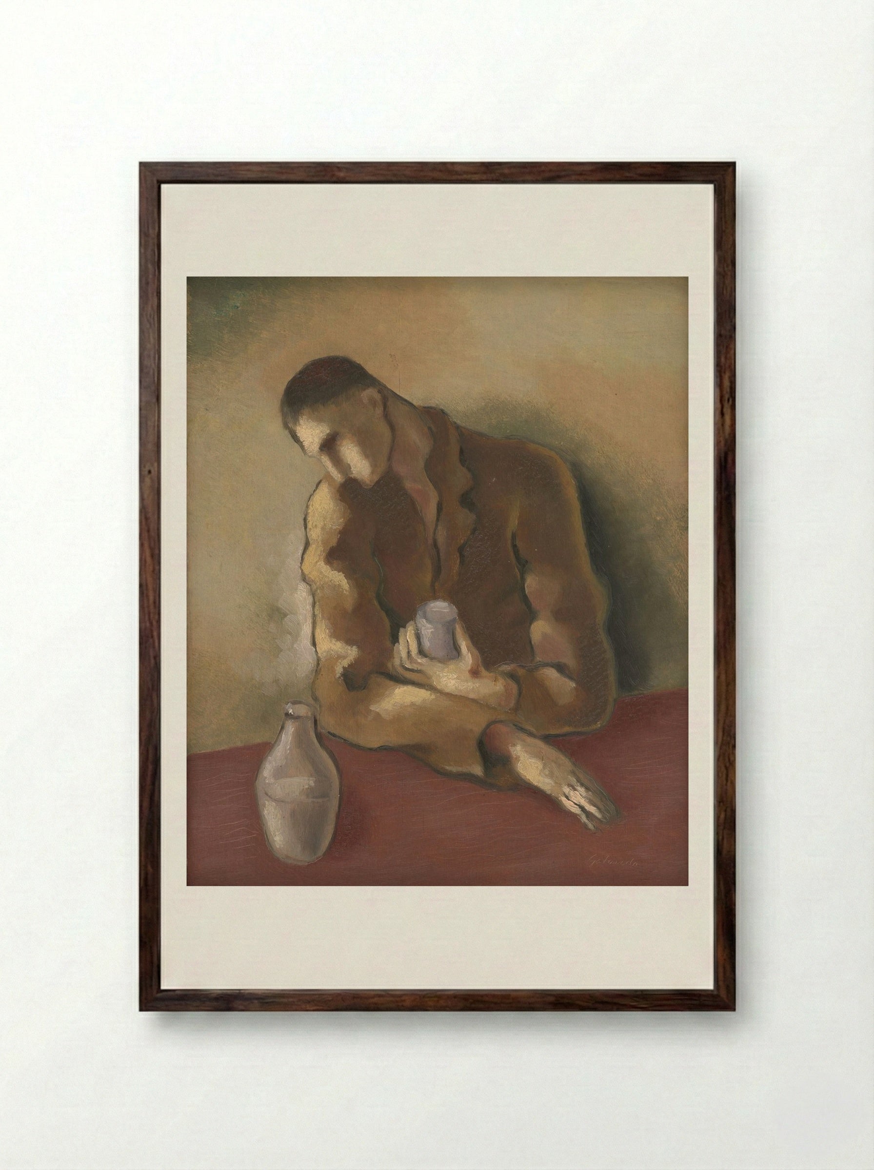 Drunkard - Mikuláš Galanda - Framed Print Dark Wood