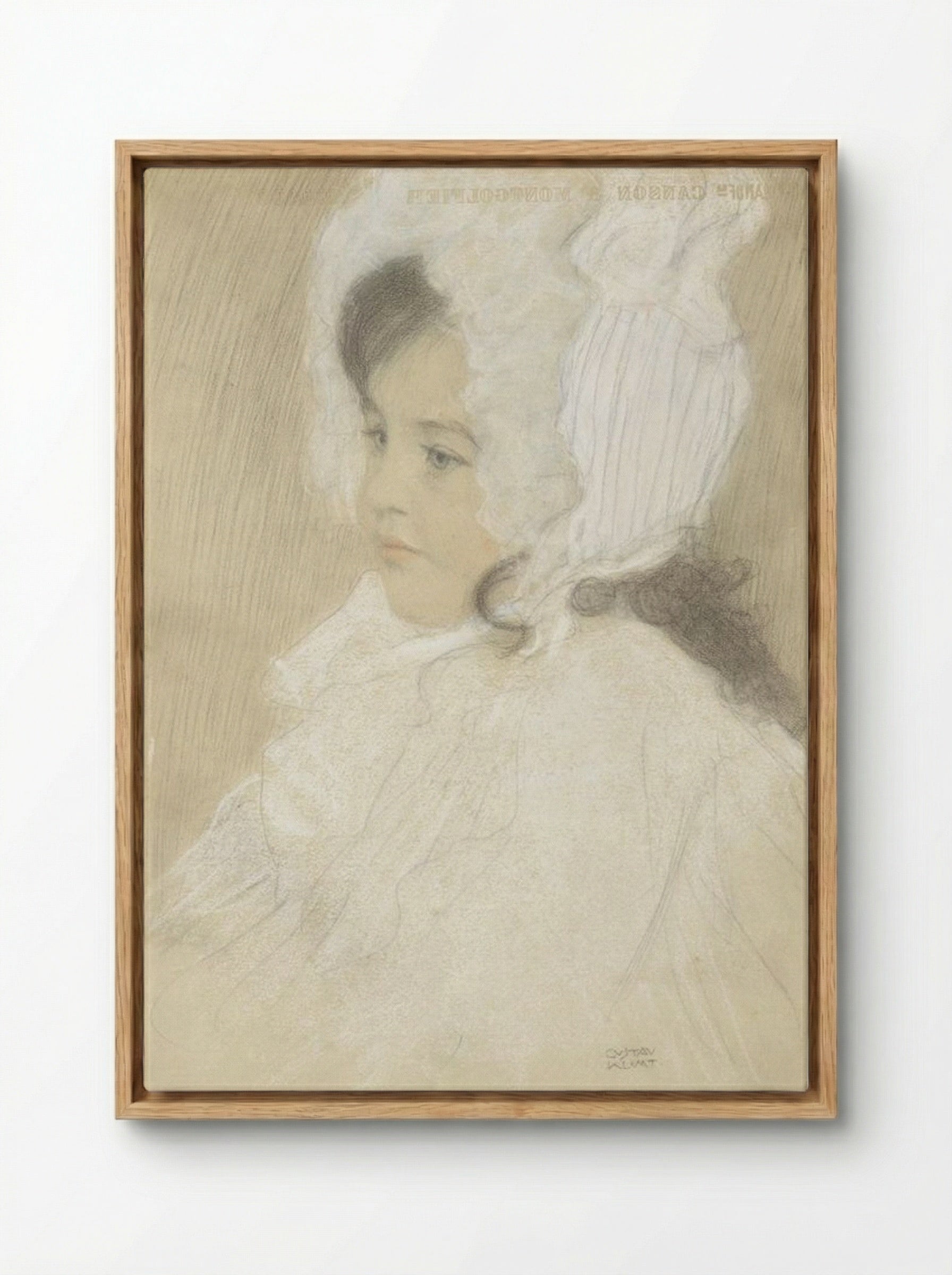 Portrait of a Child, Marie Moll - Gustav Klimt - Framed Canvas Wood