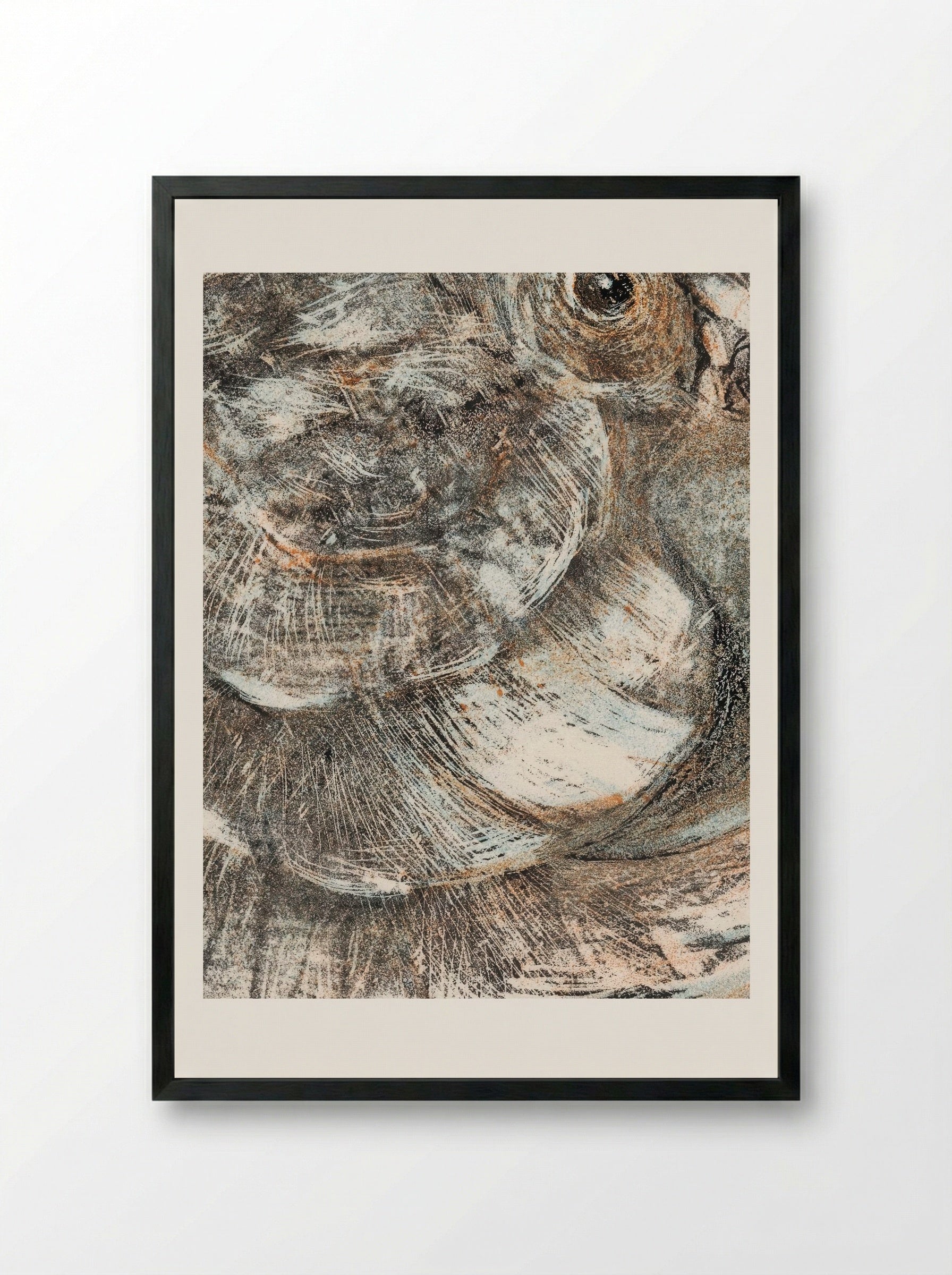 Head of a Parrot - Theo van Hoytema - Framed Print Black