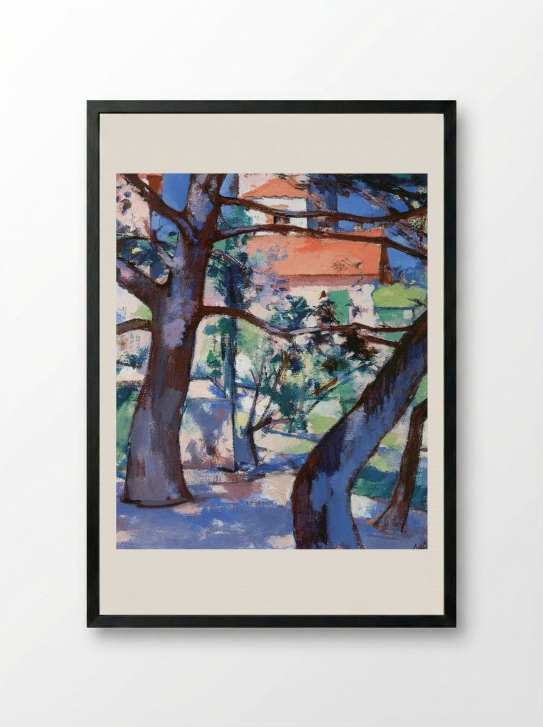 Landscape, Cassis, France - Samuel Peploe - Framed Print Black