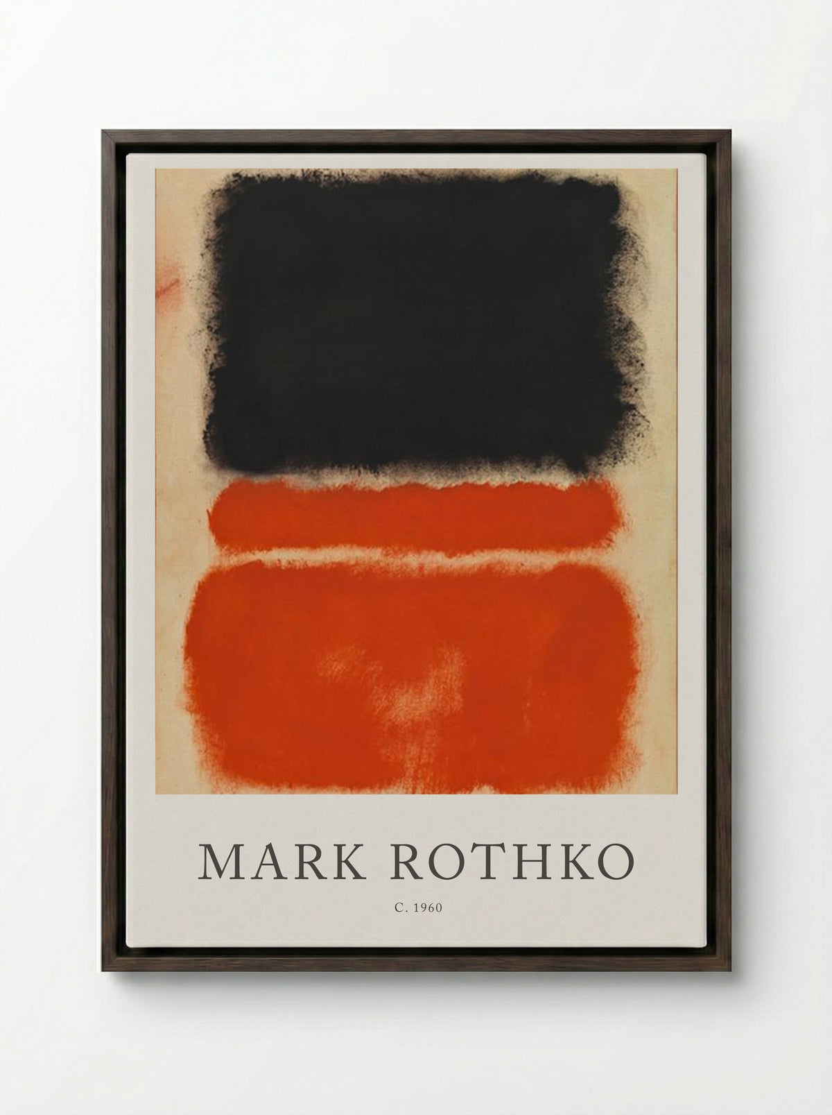 Untitled (Black and Red Bands) - Mark Rothko - Framed Canvas Dark Wood