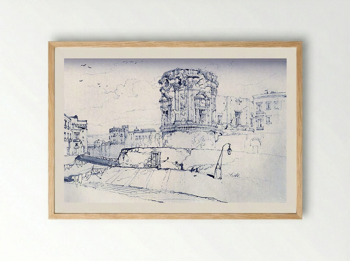 At Naples - John Ruskin - Framed Print Wood