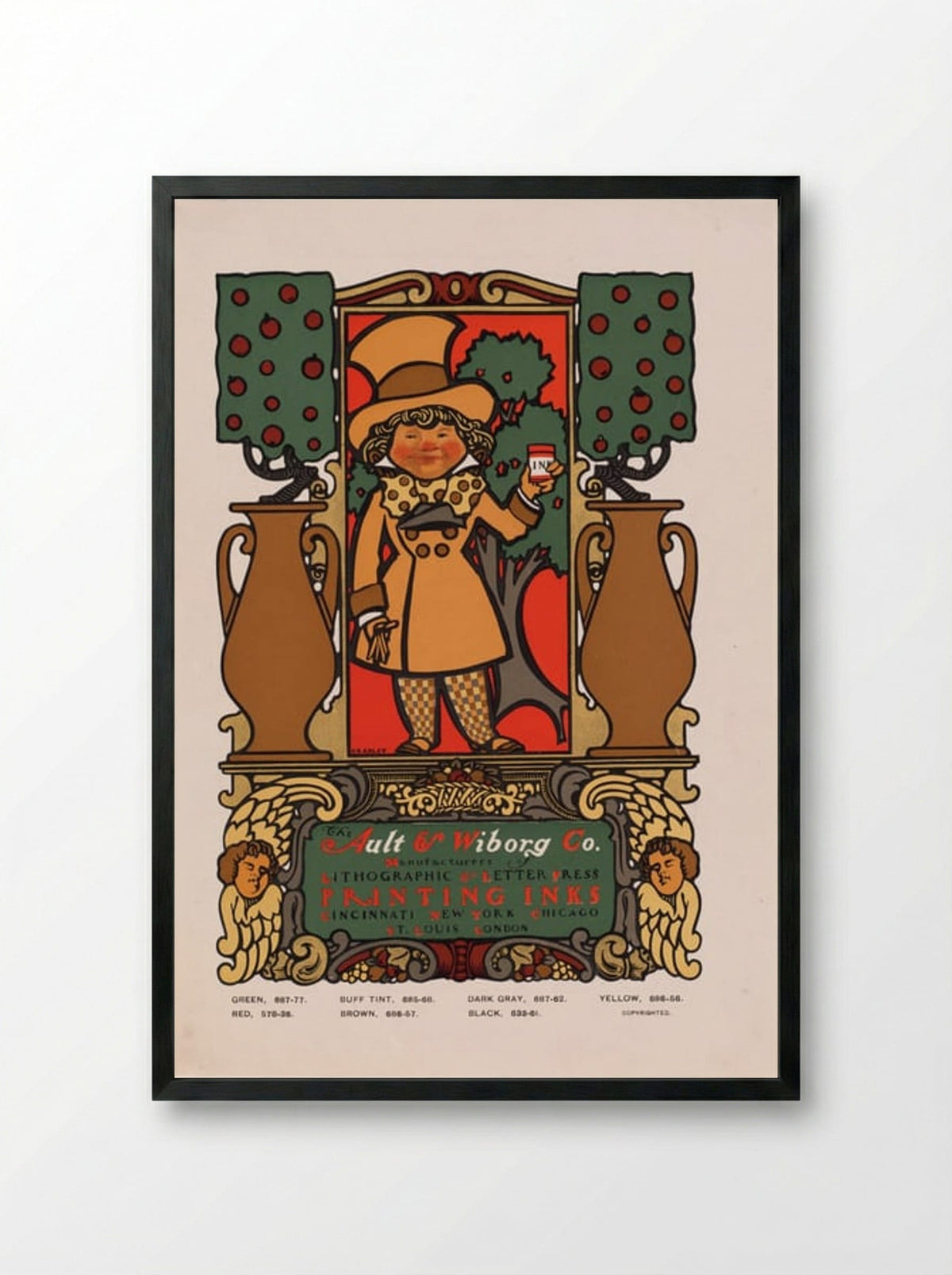 The Ault & Wiborg Co. (Printing Inks Advertisement) - Will H. Bradley - Framed Print Black