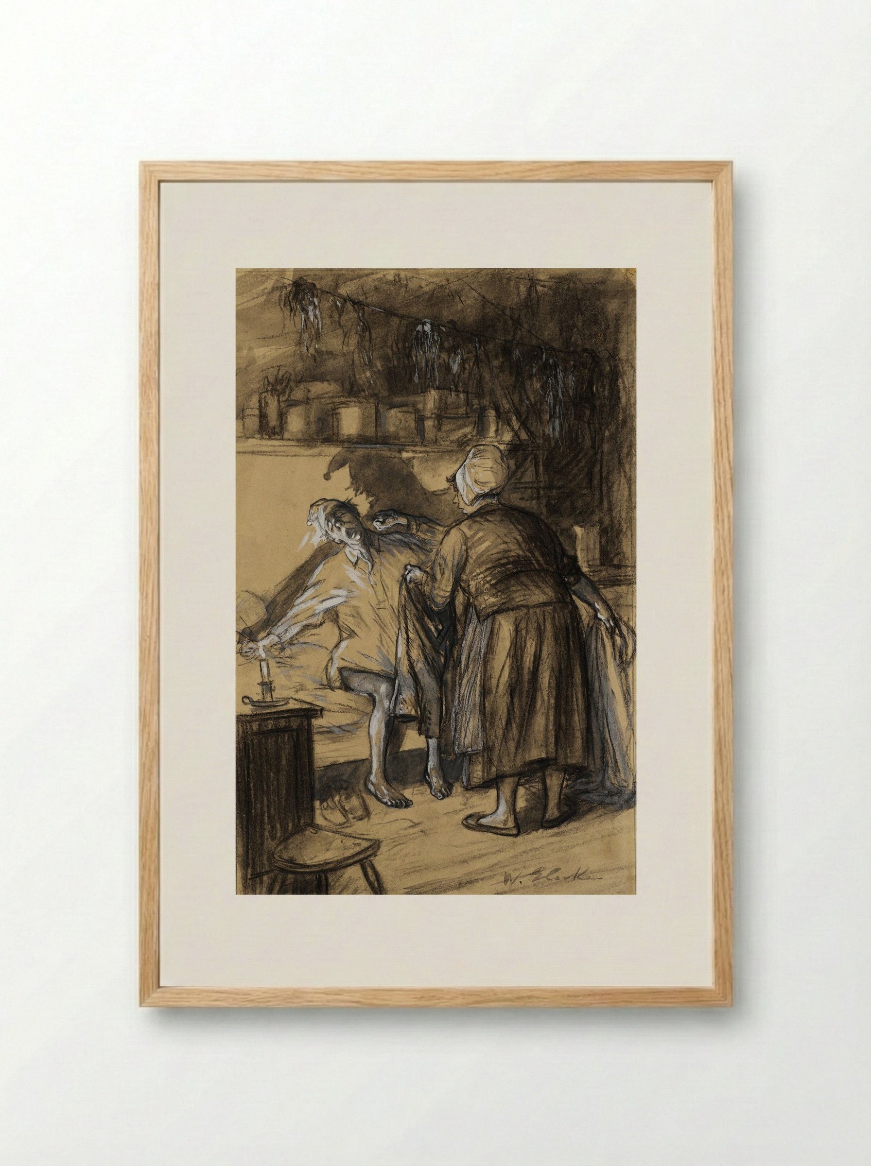 Here Are Your Trousers - William James Glackens - Framed Print Wood