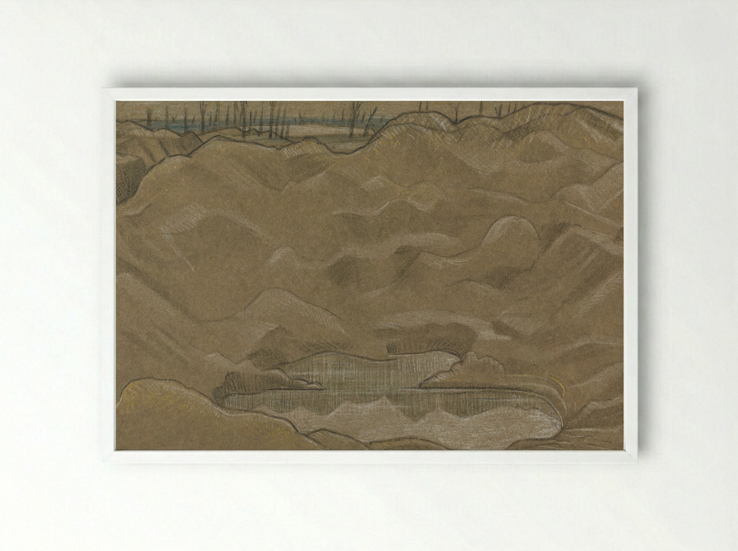 A Shell Crater - Paul Nash - Framed Print White