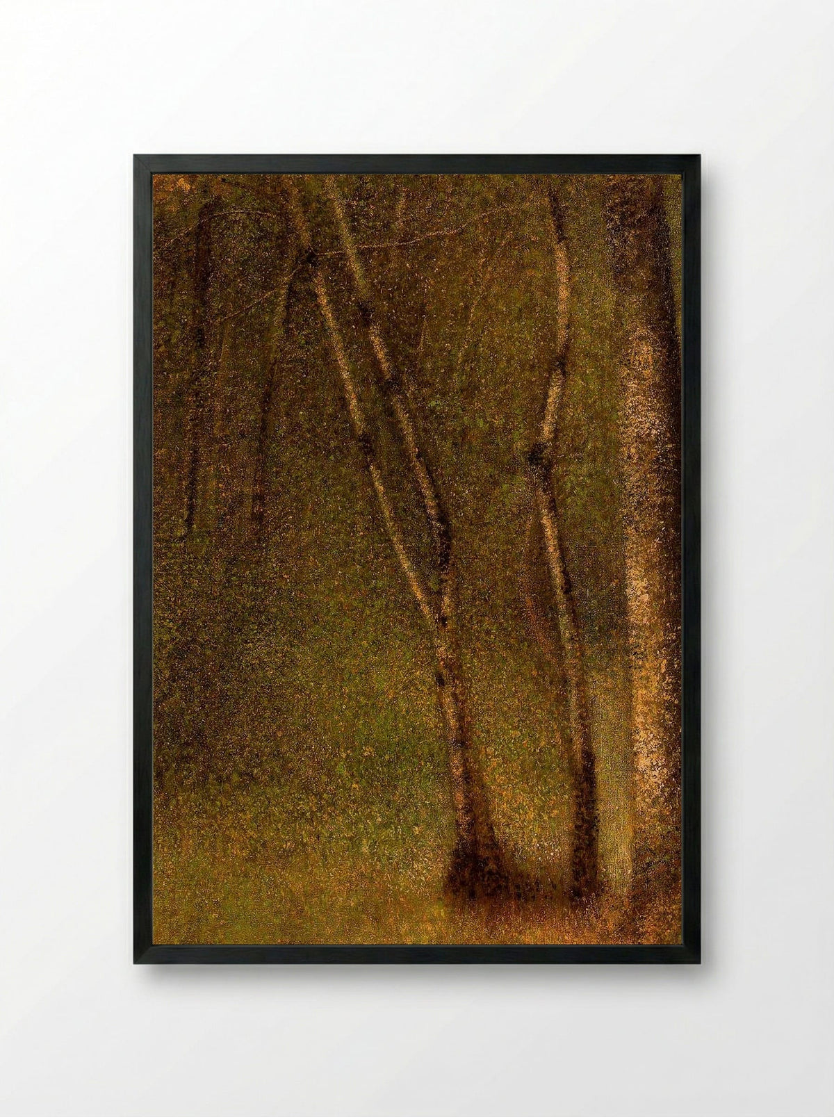The Forest at Pontaubert - Georges Seurat - Framed Print Black