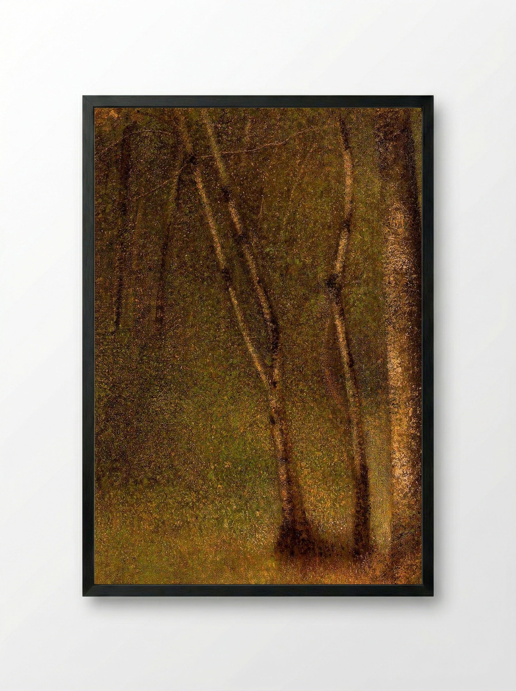 The Forest at Pontaubert - Georges Seurat - Framed Print Black