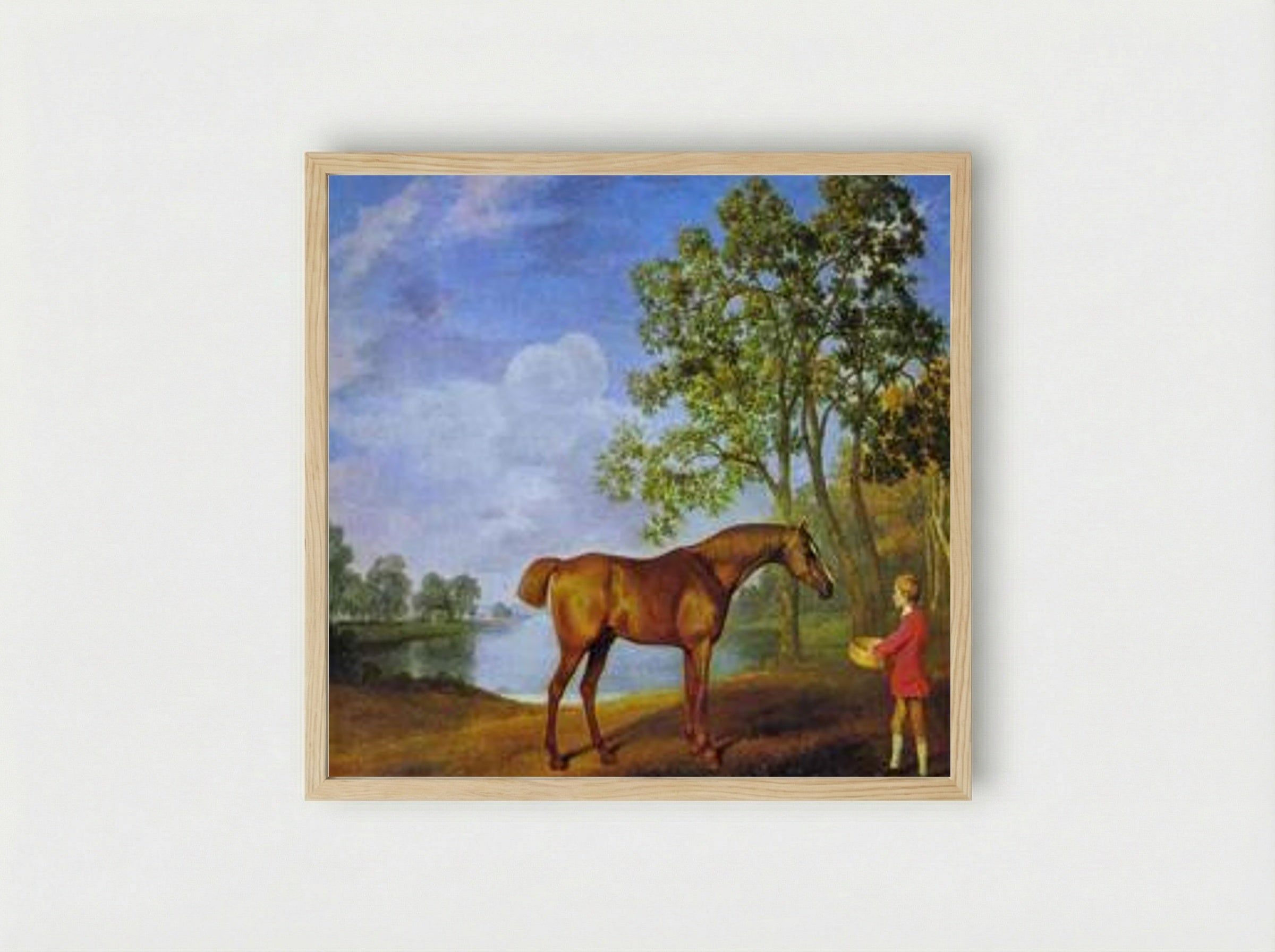 Pumpkin with a Stable Lad - George Stubbs - Framed Print Wood