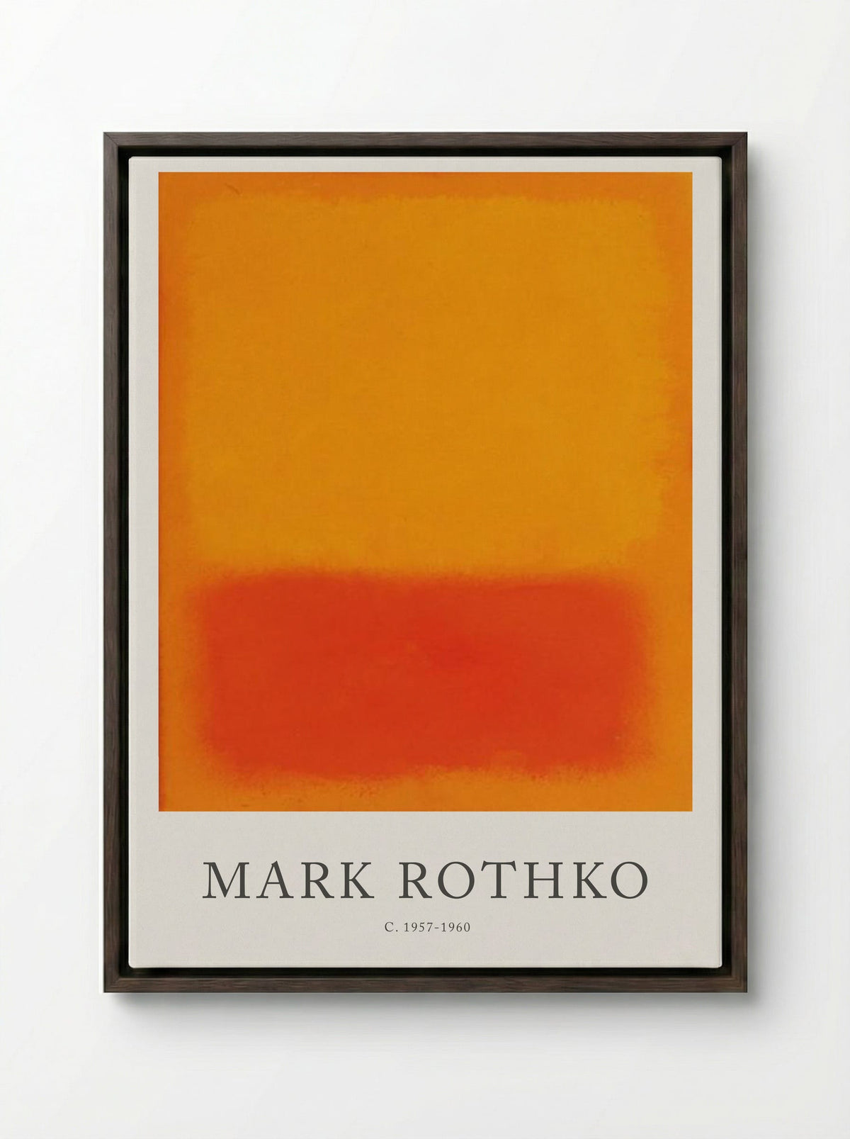 Untitled (Orange and Red) - Mark Rothko - Framed Canvas Dark Wood