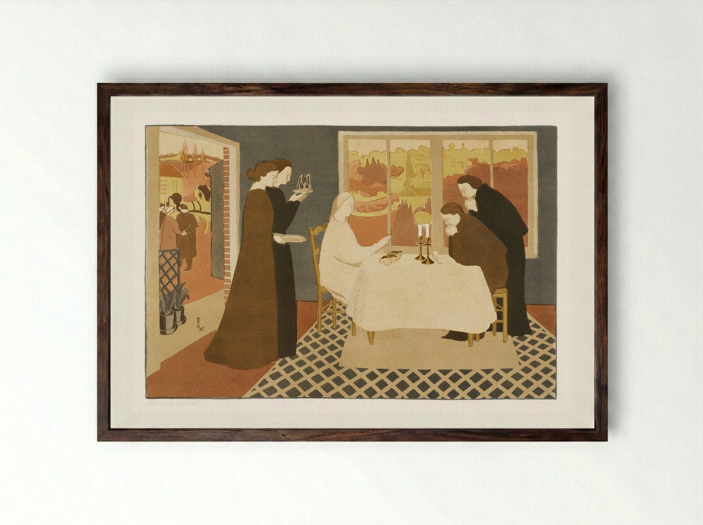 The Pilgrims of Emmaus - Maurice Denis - Framed Print Dark Wood