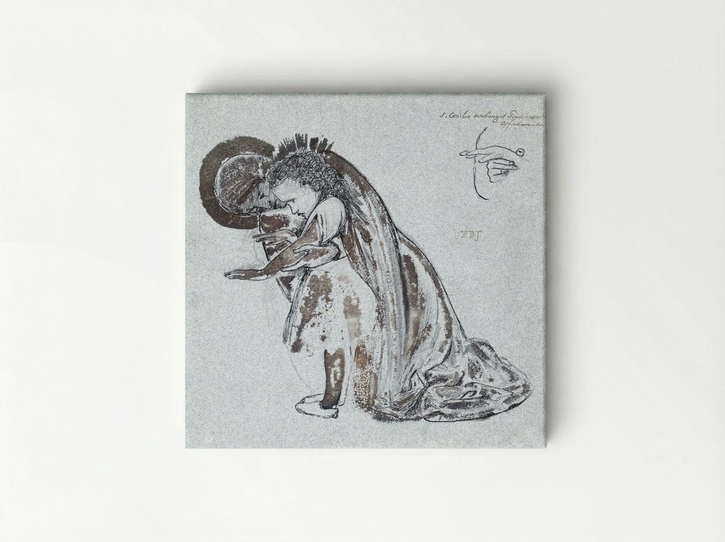 Study of St Cecilia Teaching St Frideswide - Edward Burne-Jones - Canvas