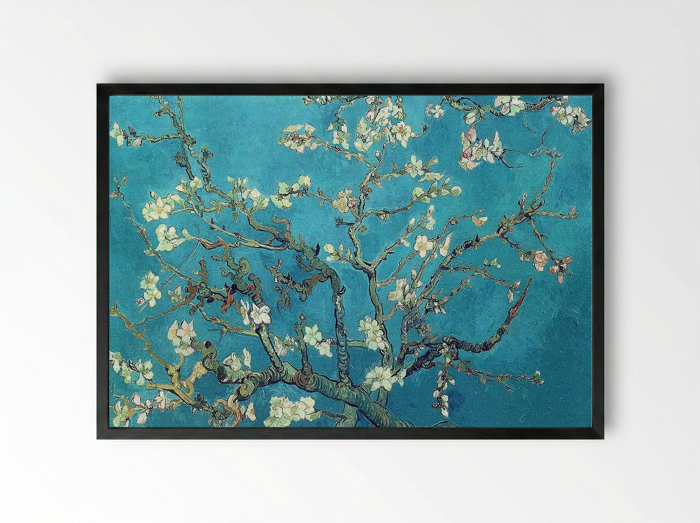 Branches with Almond Blossom - Vincent van Gogh - Framed Print Black