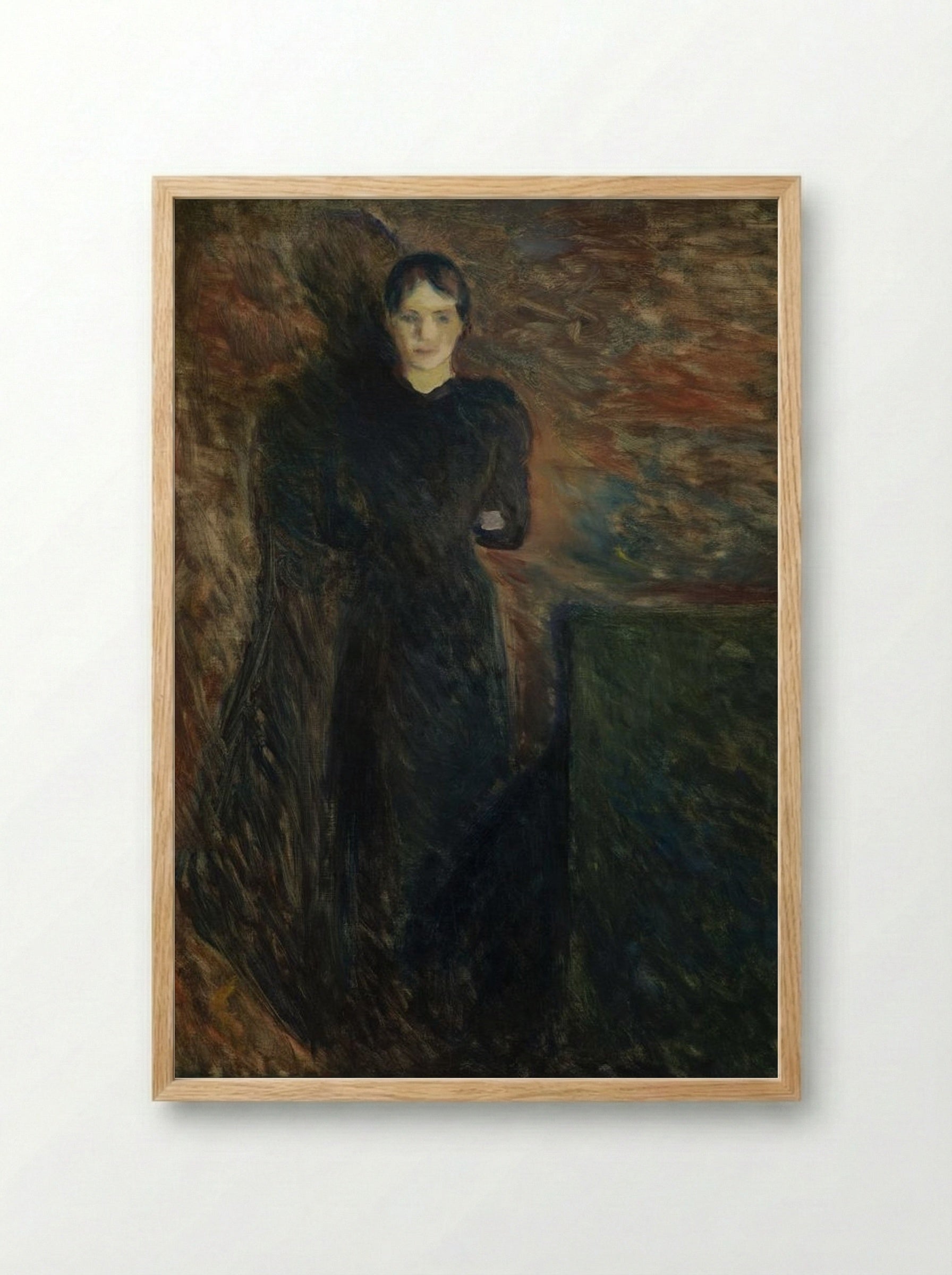 Lady in Black - Edvard Munch - Framed Print Wood
