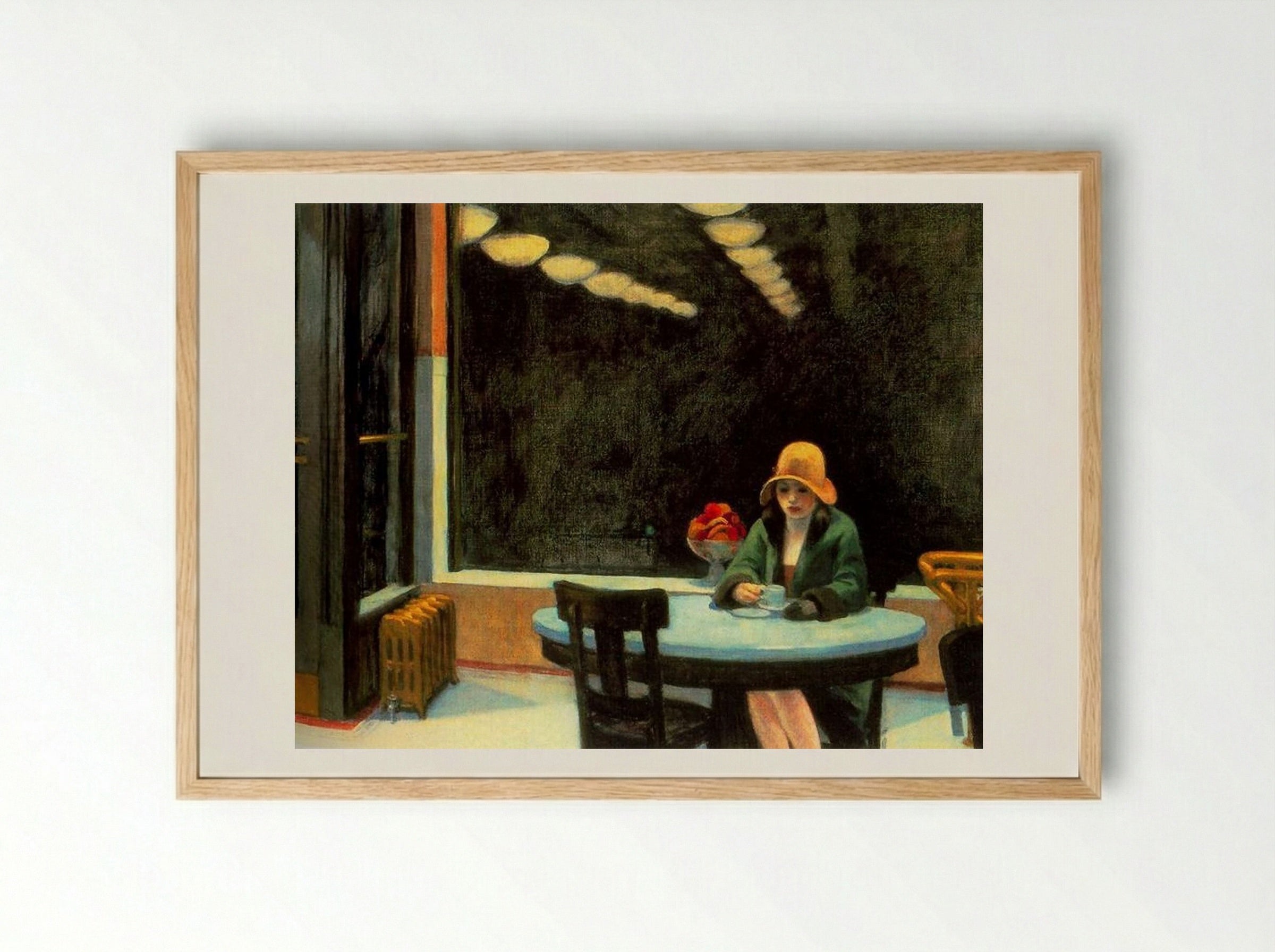 Automat - Edward Hopper - Framed Print Wood