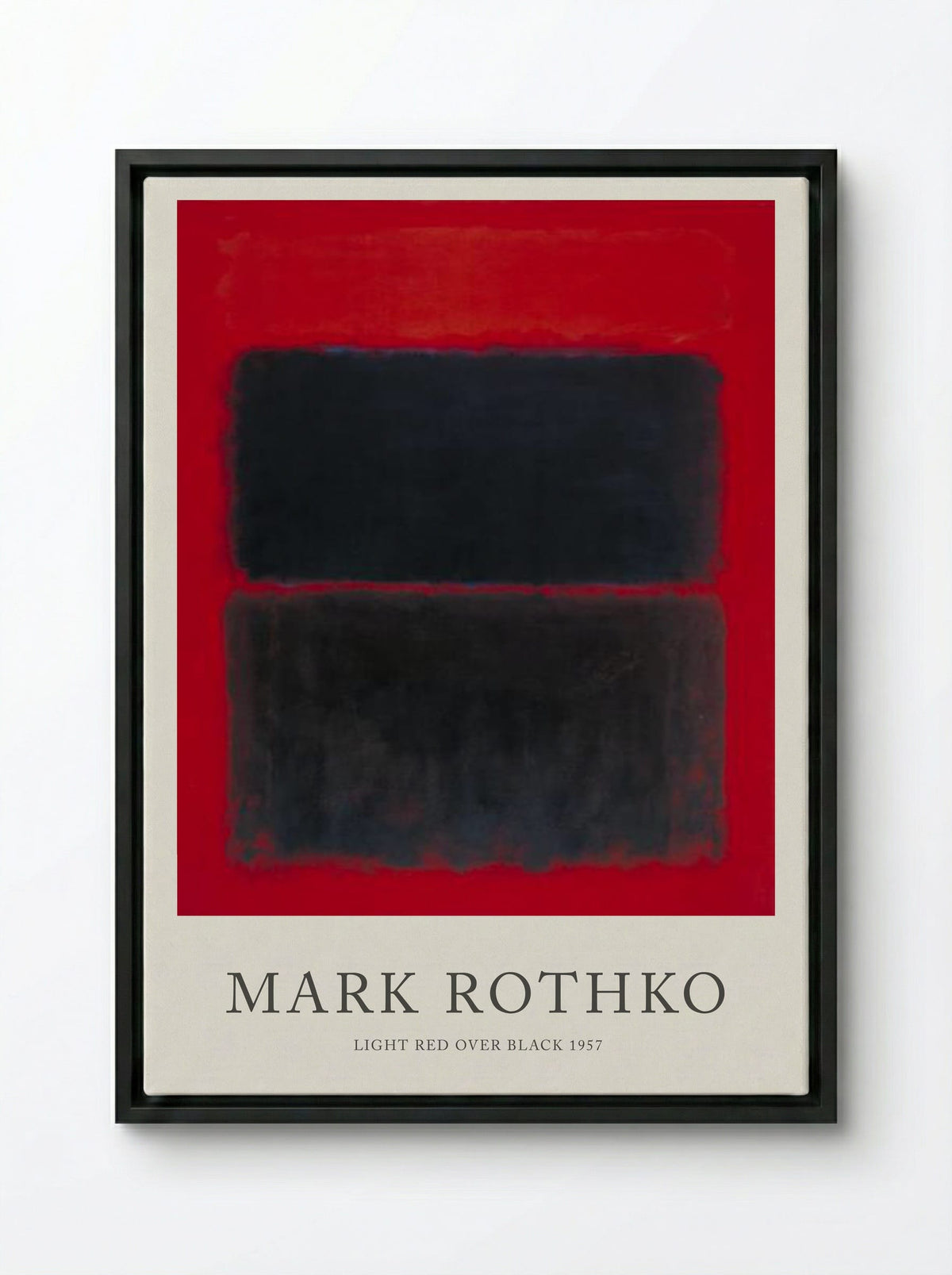 Light Red Over Black - Mark Rothko - Framed Canvas Black