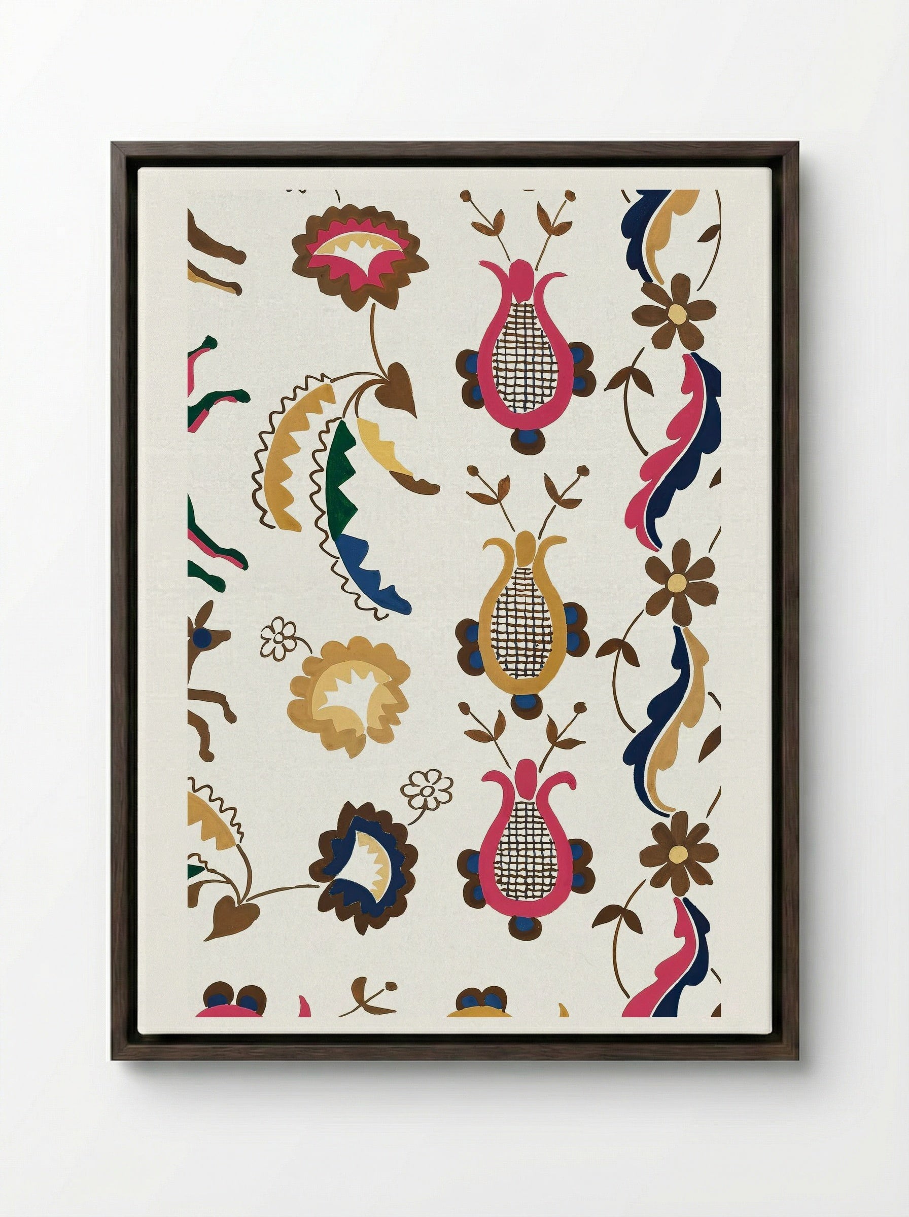Colcha - Majel G. Claflin - Framed Canvas Dark Wood