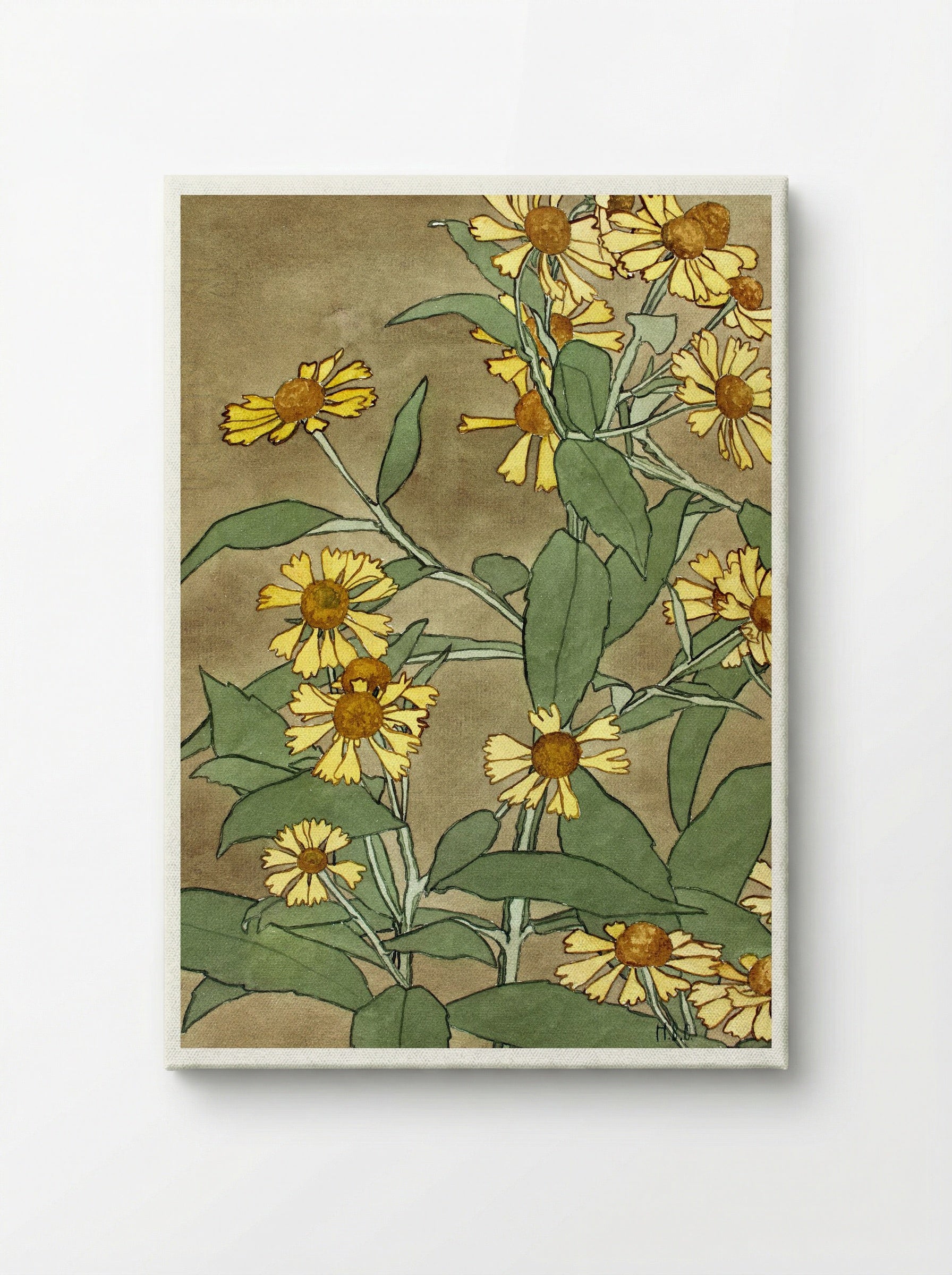 Daisies with Orange Center and Yellow Petals - Hannah Borger Overbeck - Canvas