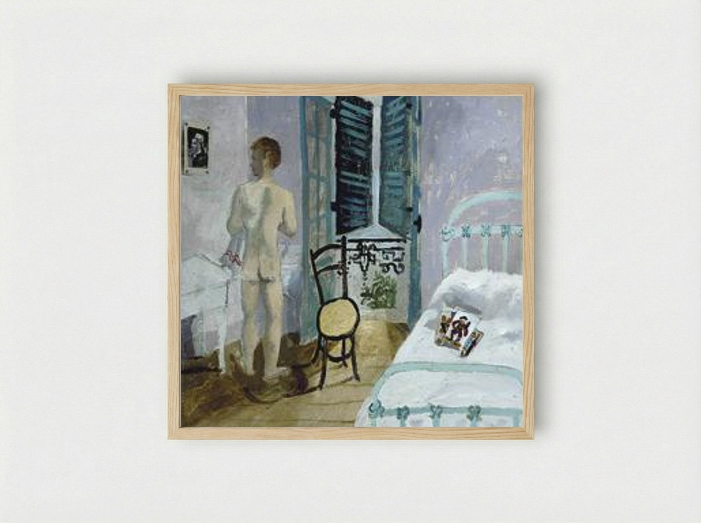 Nude in a Bedroom, Portrait of Fr. Francis Rose - Christopher Wood - Framed Print Wood