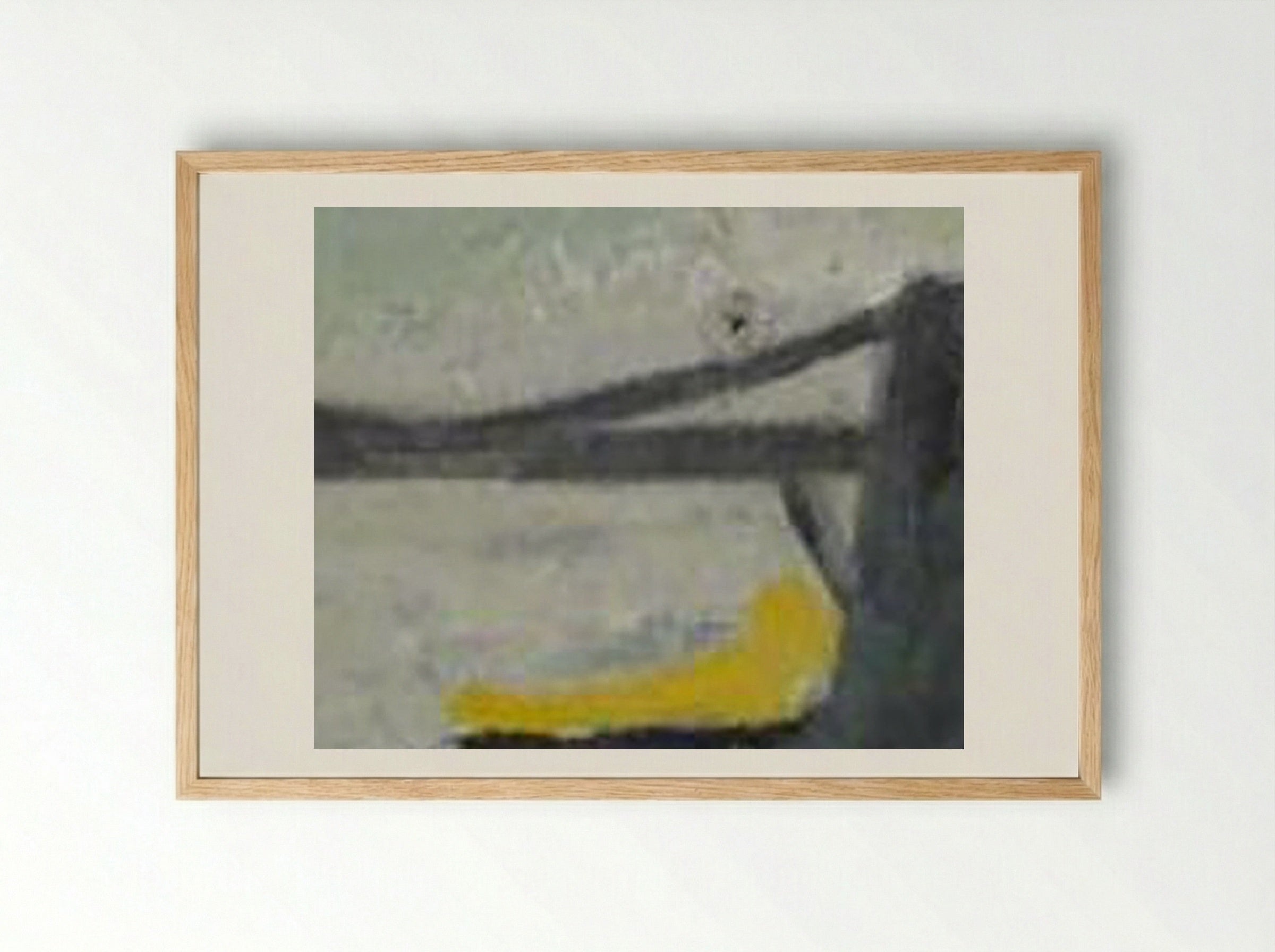 Ravine with Estuary (Bristol Channel and Suspension Bridge) - Alfred Wallis - Framed Print Wood