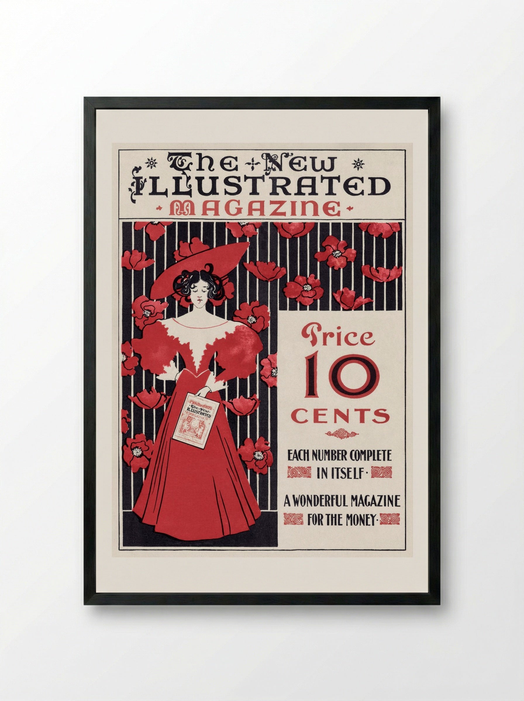The New Illustrated Magazine (Cover Design) - Ethel Reed - Framed Print Black