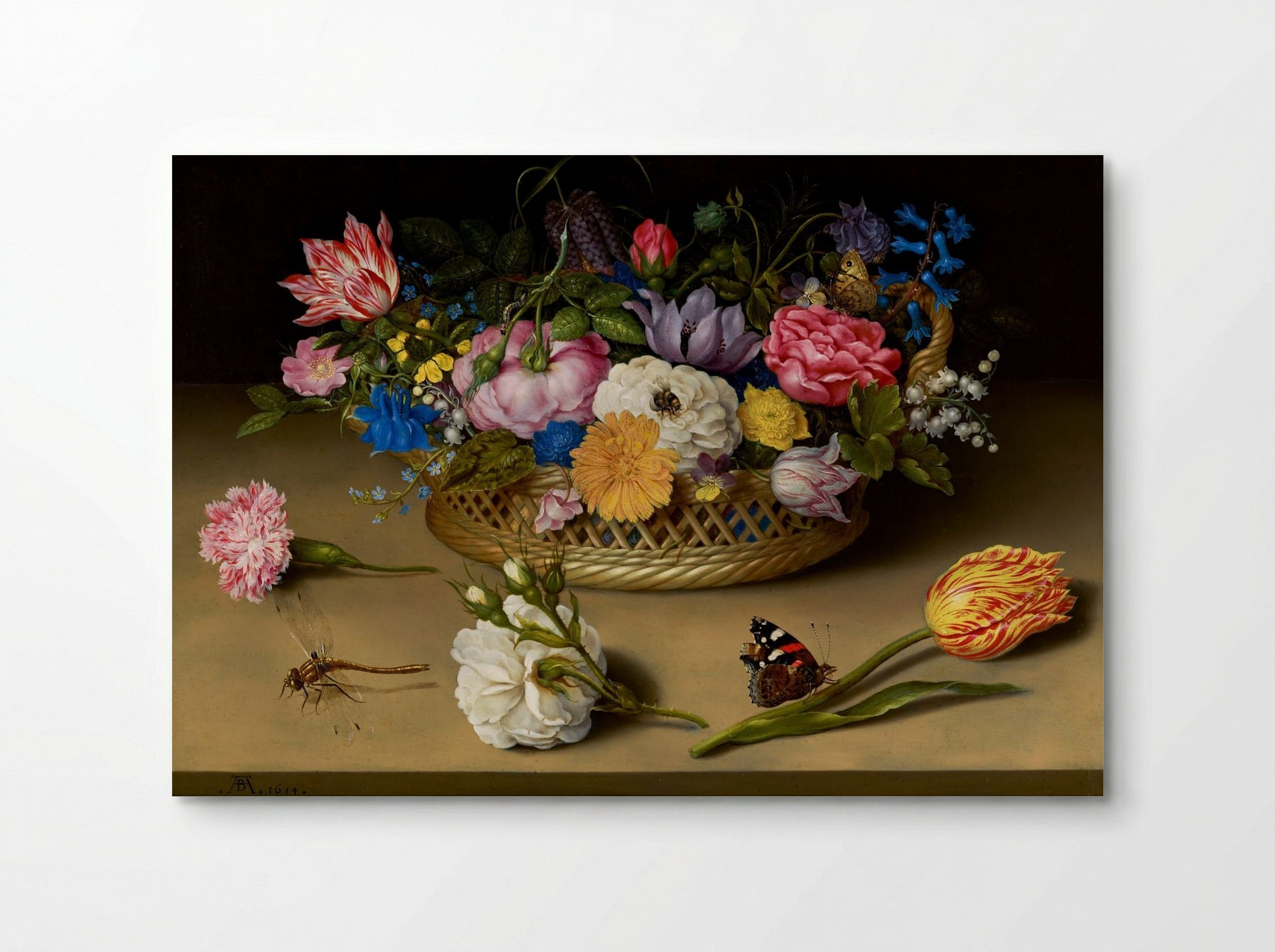 Flower Still Life in a Basket - Ambrosius Bosschaert the Elder - Poster