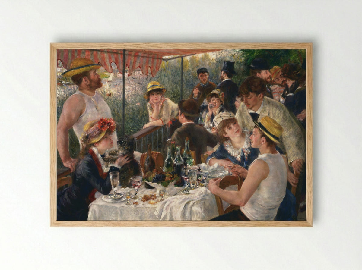 The Luncheon of the Boating Party - Pierre-Auguste Renoir - Framed Print Wood